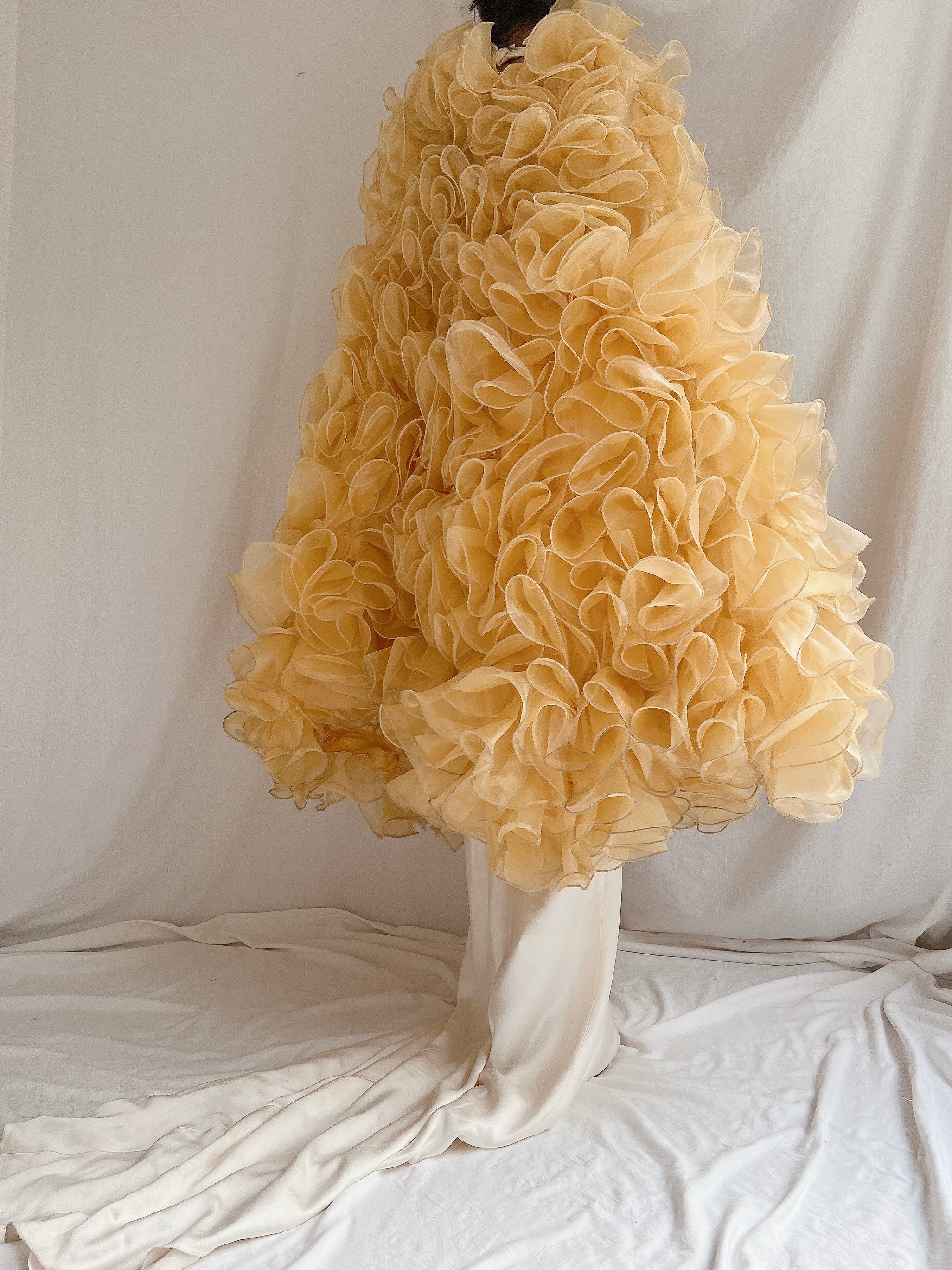 Yellow Ruffle Cape - OSFM