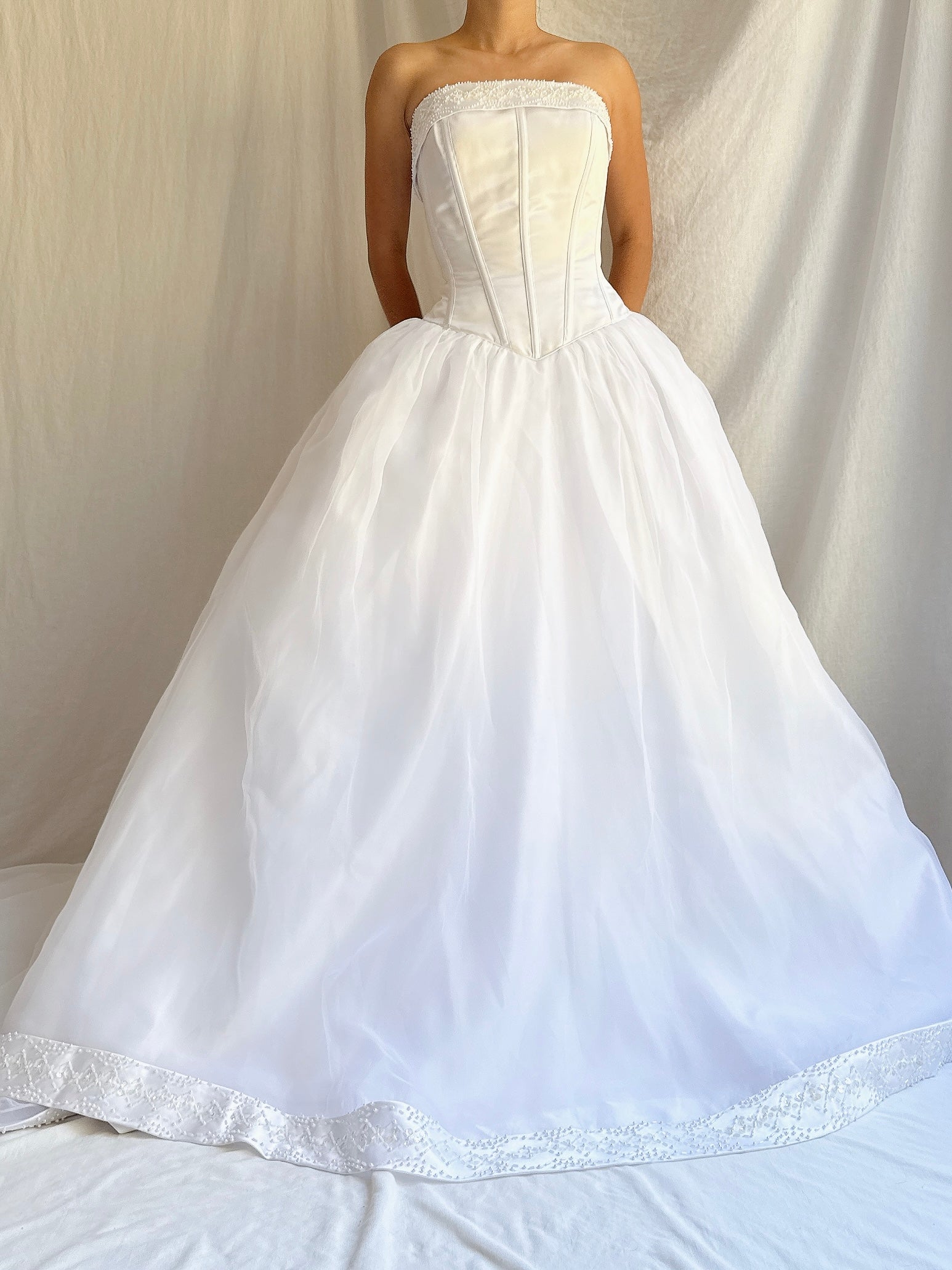 Vintage Strapless Dress - S