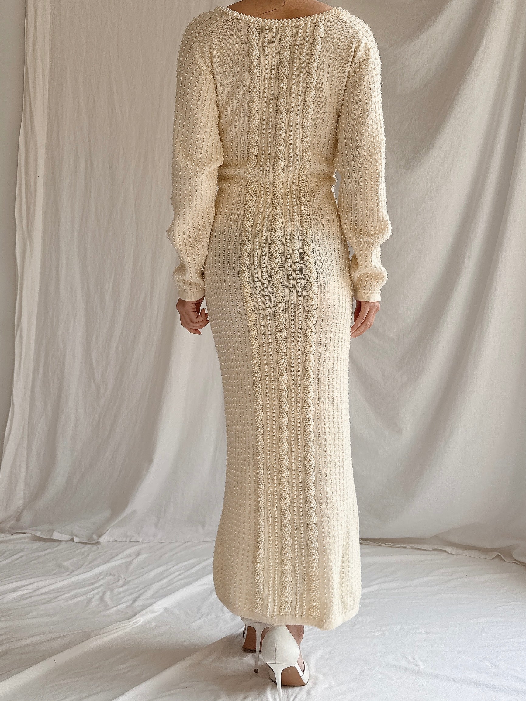 Vintage Nancy Johnson Pearl Knit Dress - S