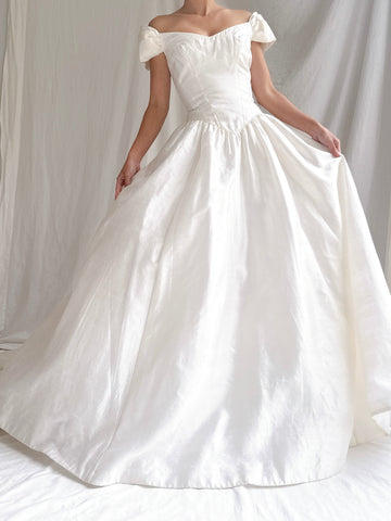 Vintage Silk Basque Waist Gown - S