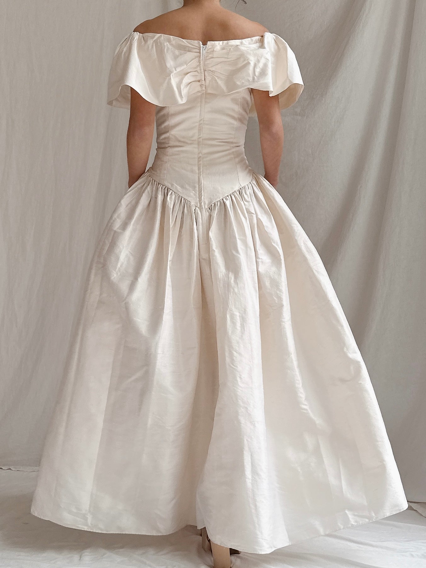 Vintage Basque Raw Silk Dress - M/L