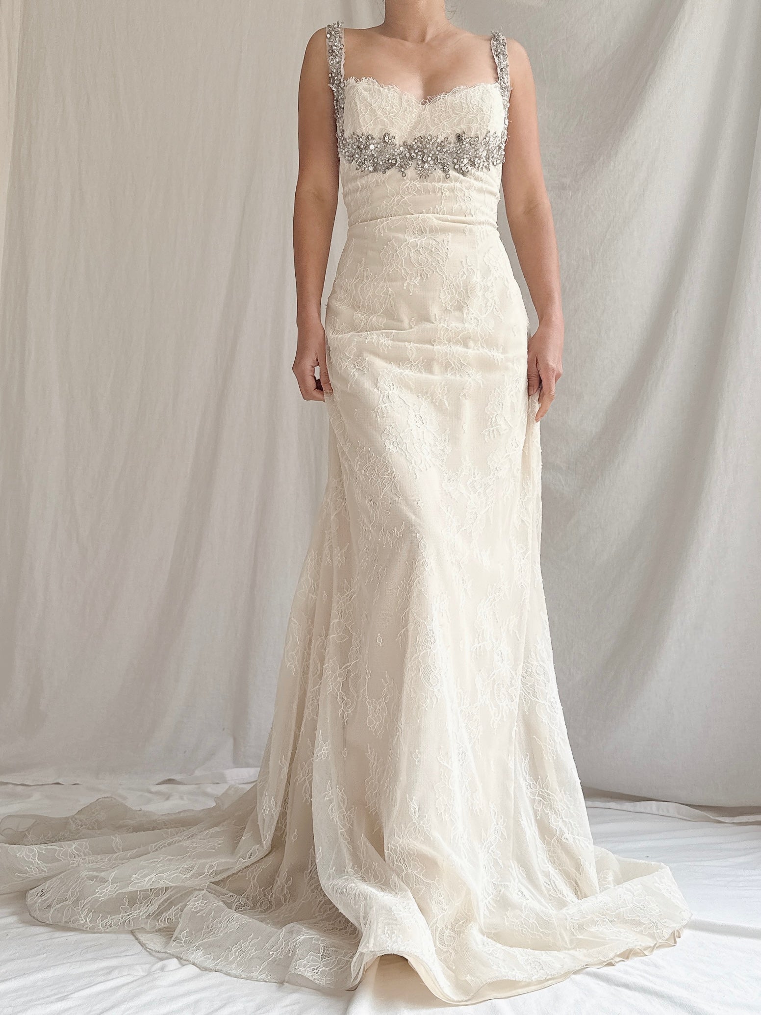 Liancarlo Couture Chantilly Lace and Silk Gown - M/6