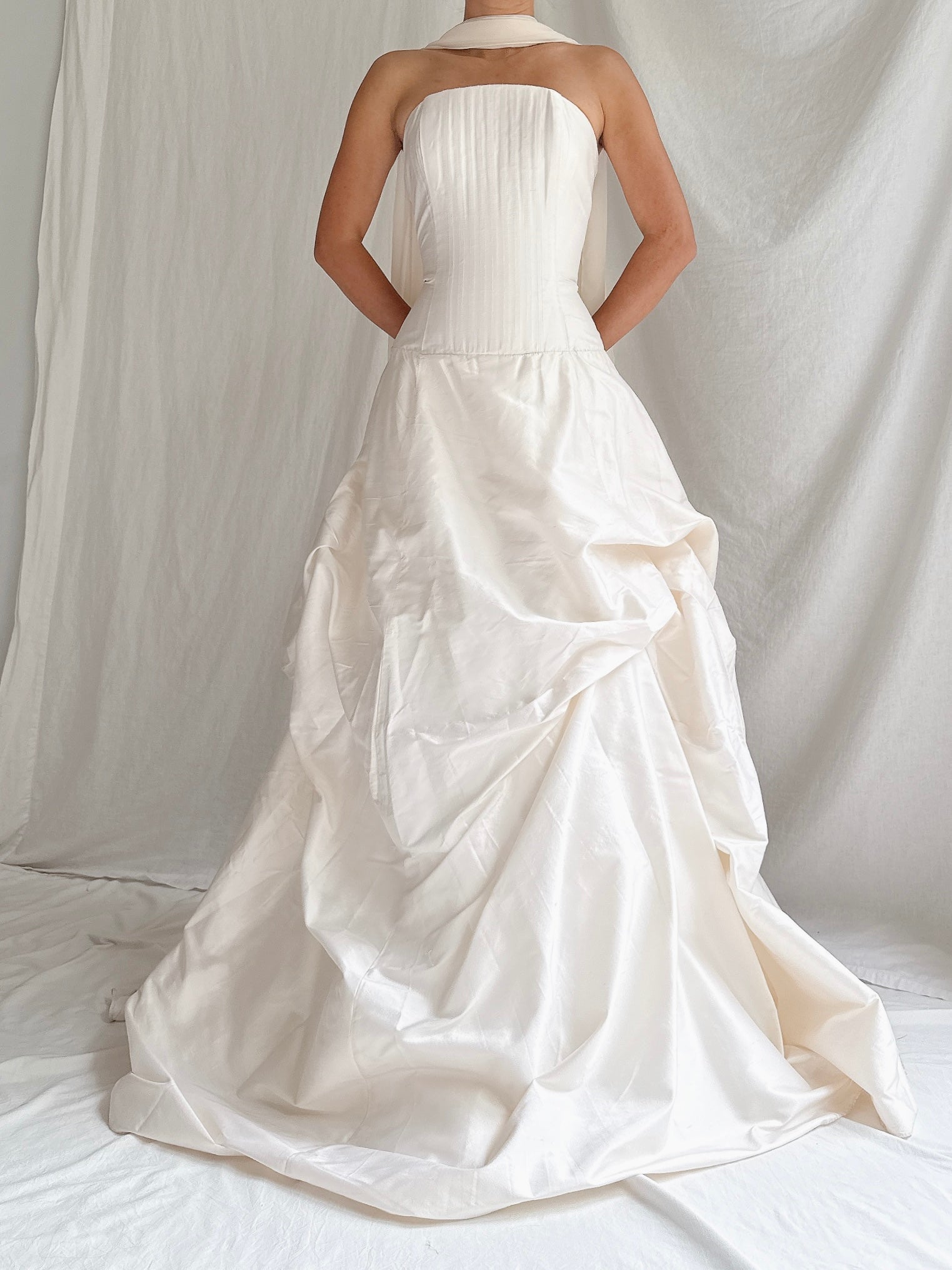 Vintage Jessica McClintock Silk Draped Gown - S/4