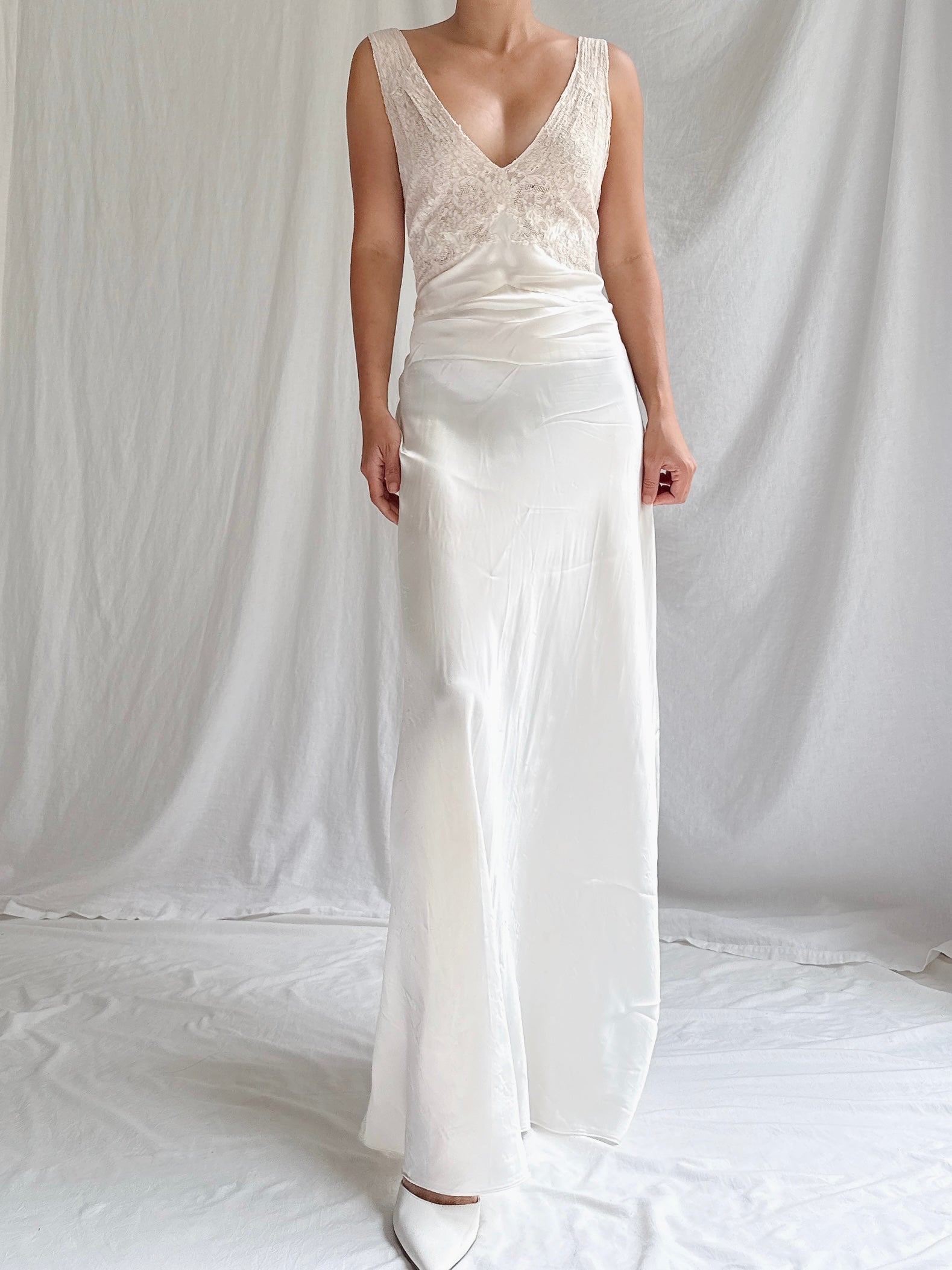1930s Satin Slip Dress - S