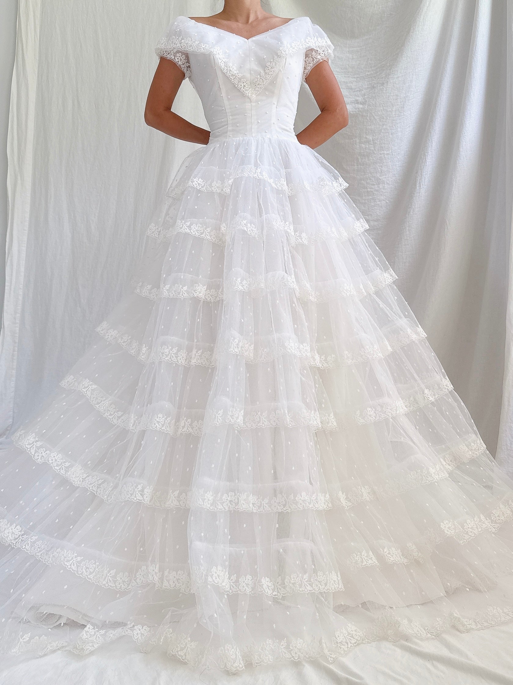 1950s Tier Tulle Dress - S
