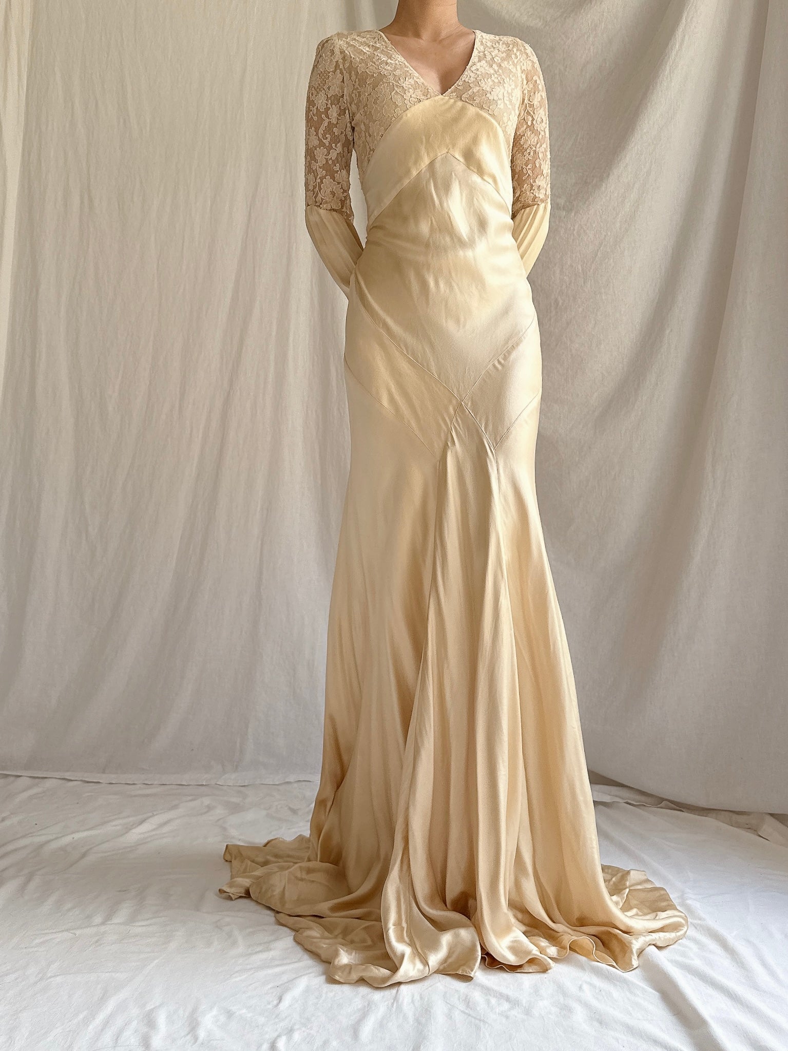 1930s Silk Bias Cut Gown - XS