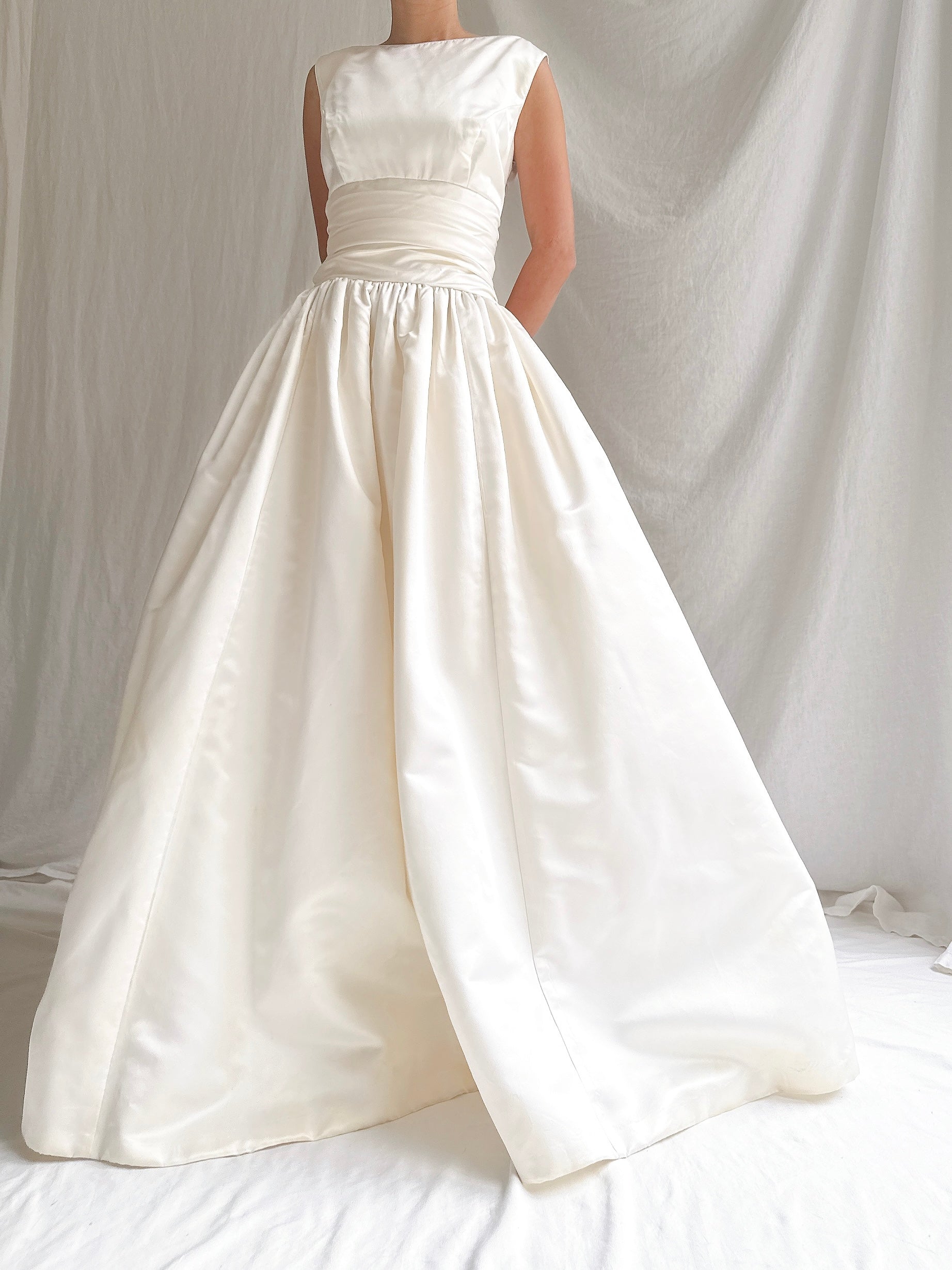 Vintage Silk Boatneck Gown - M