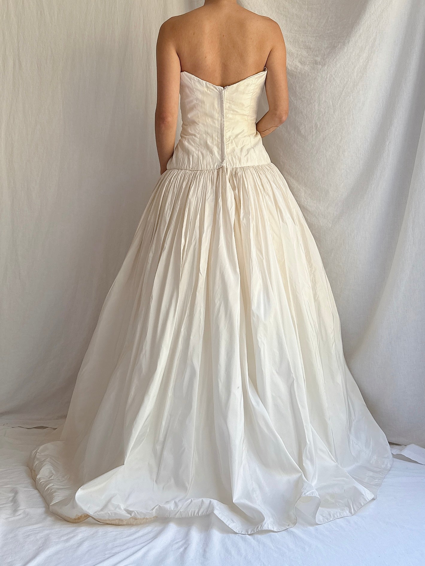 Vintage Silk Dropped Waist Gown - S/M