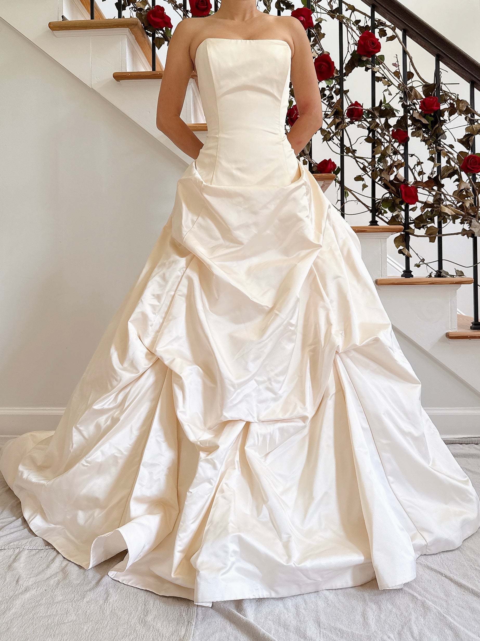 00 Marisa Silk Draped Gown - 35B/29W/58L from shoulders