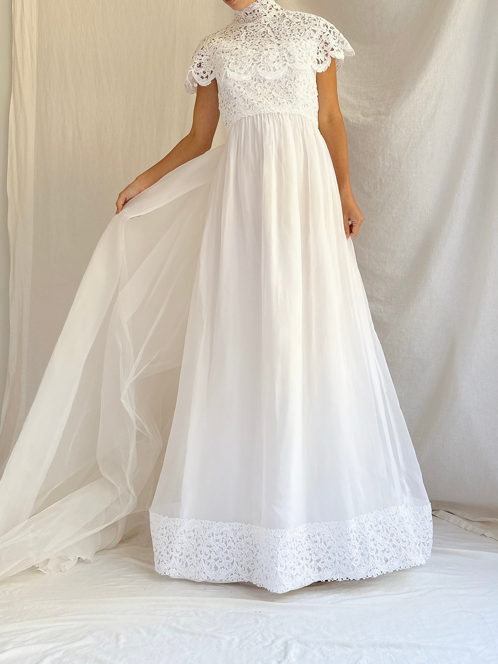 1960s Silk Organza 2-Piece Gown - XS