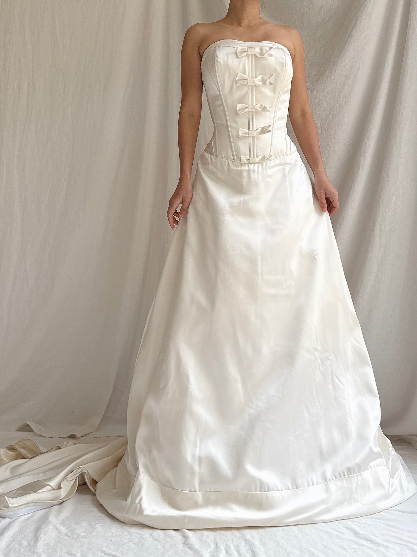 Vintage Randy Fenoli Silk and Satin Strapless Dress - M