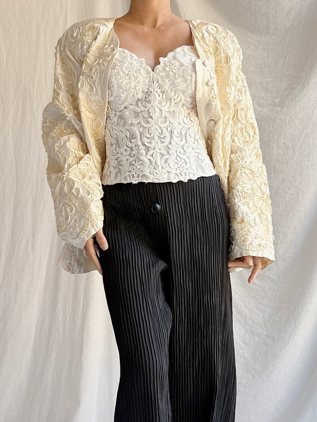 Vintage Fayaz Silk Embroidered Jacket - M