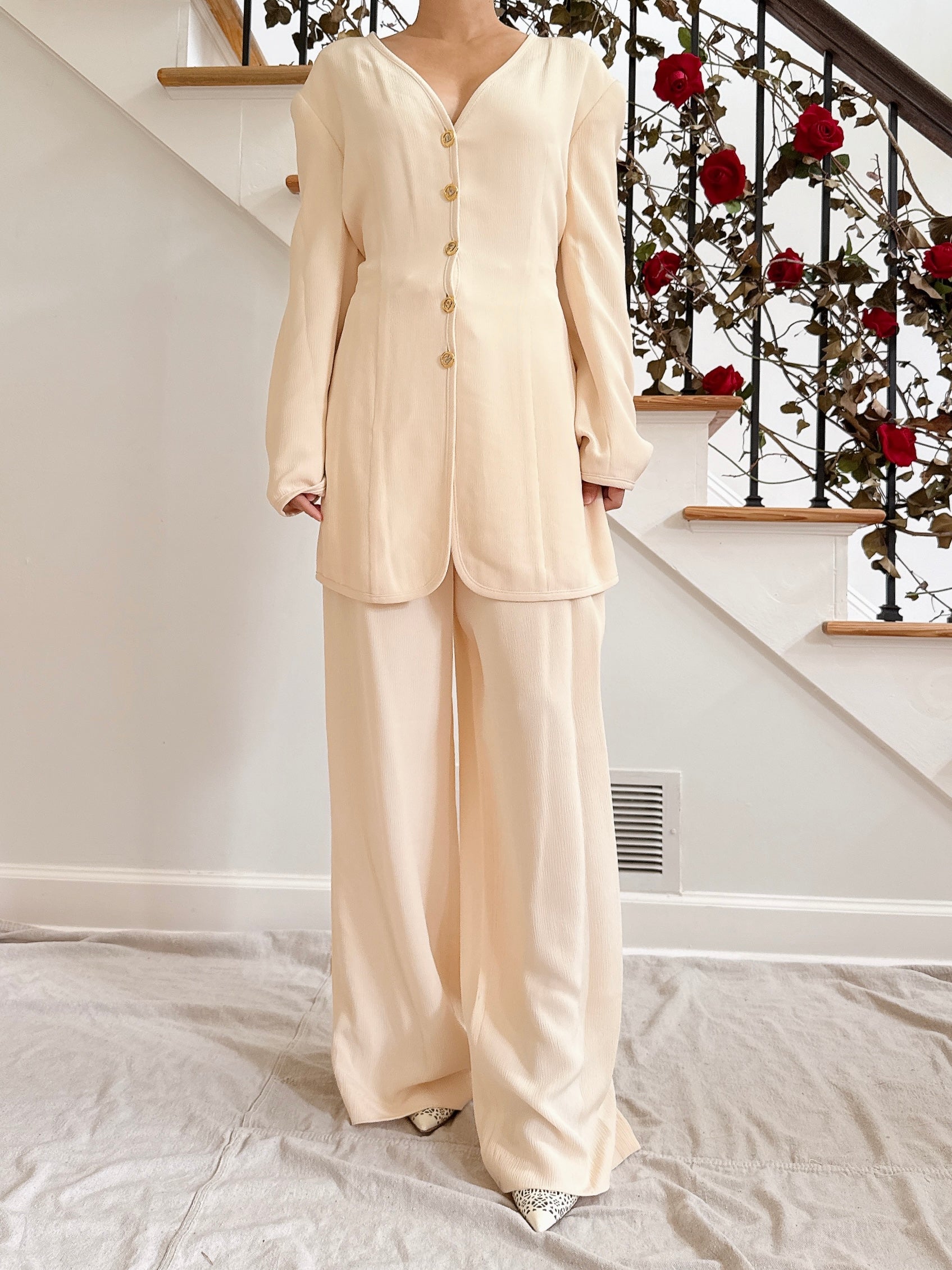 Vintage Escada Silk 2-Piece Set - FR 36