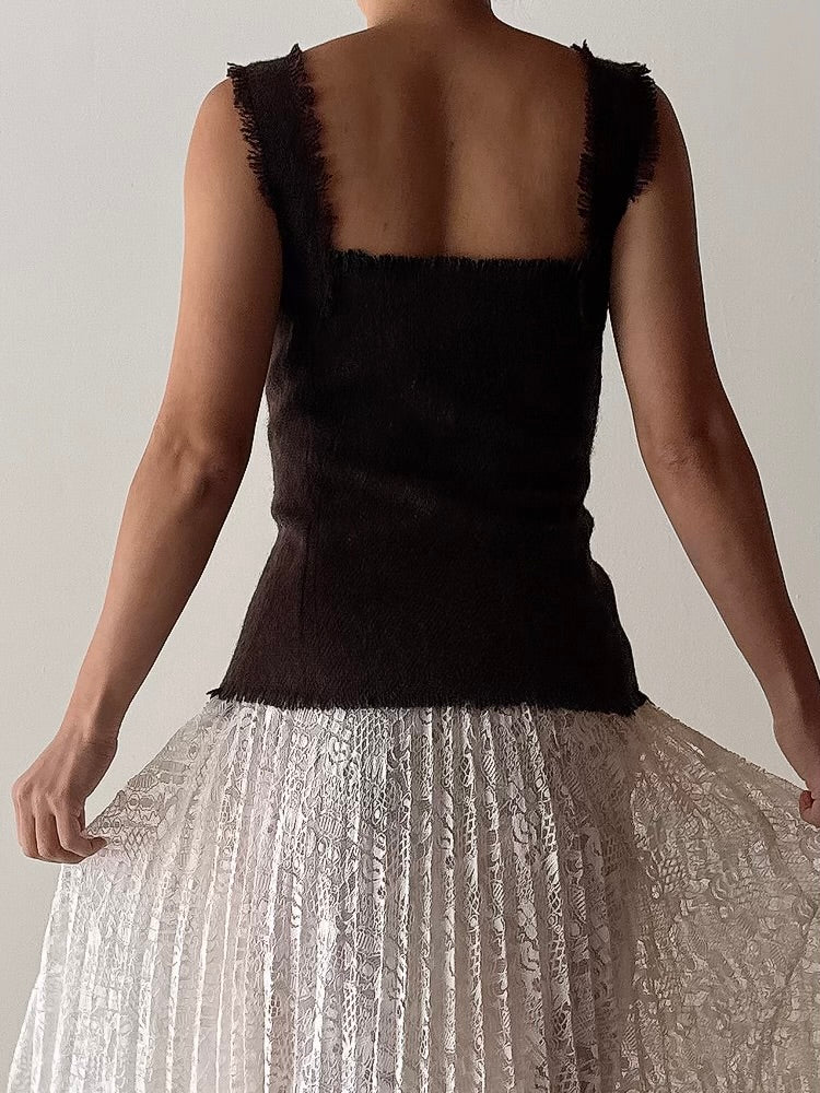Vintage Ronit Zilkha Wool Tweed Top - L