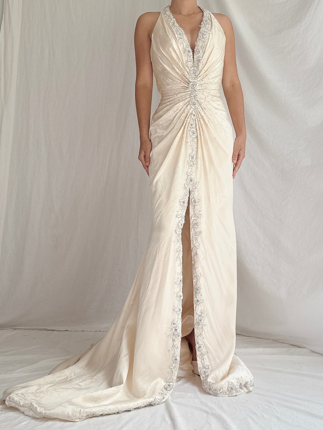 Vintage Stephen Yearrick Silk Halter Gown - M/8