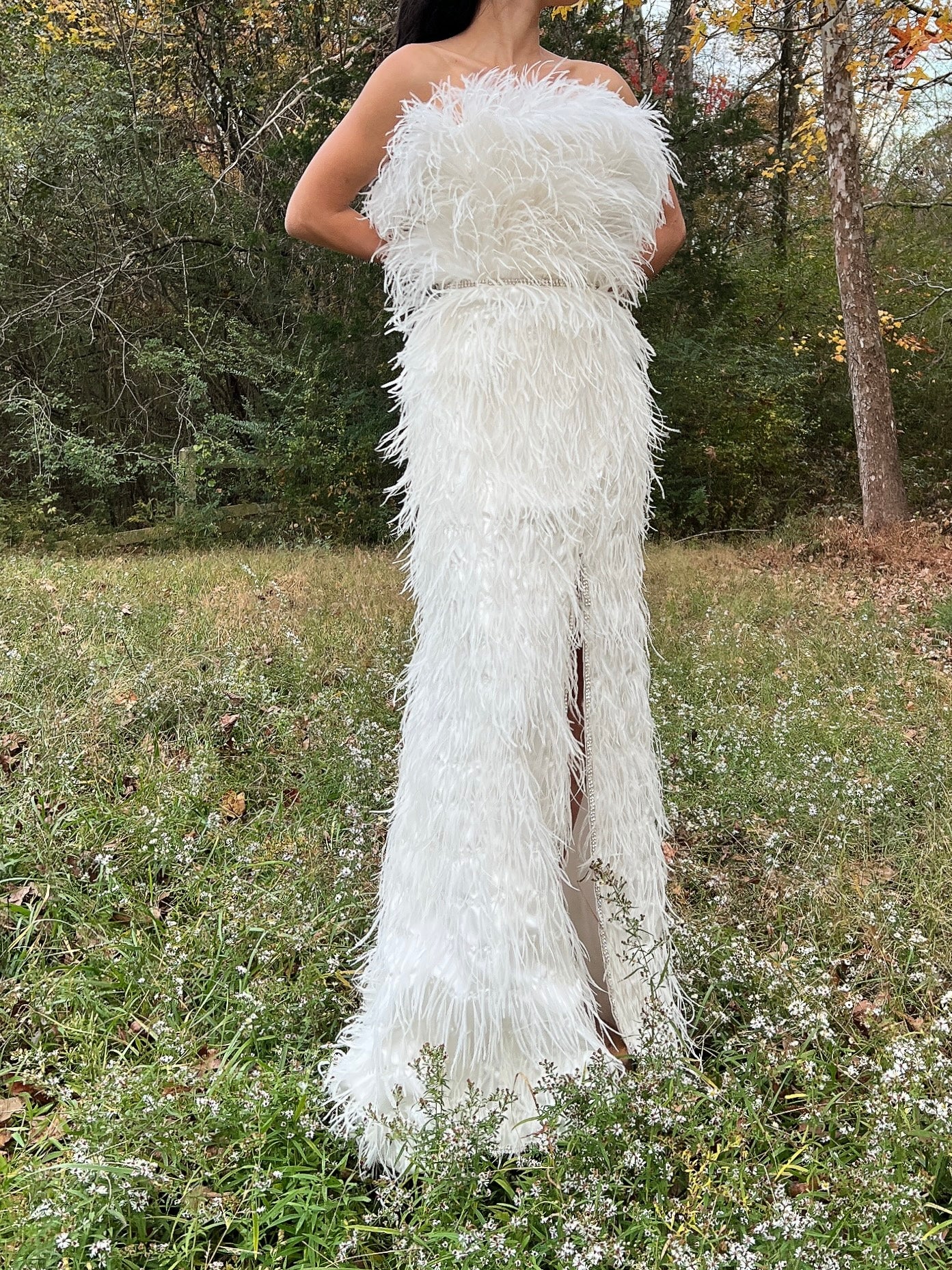 Ostrich Strapless Feather Dress - S/4/6