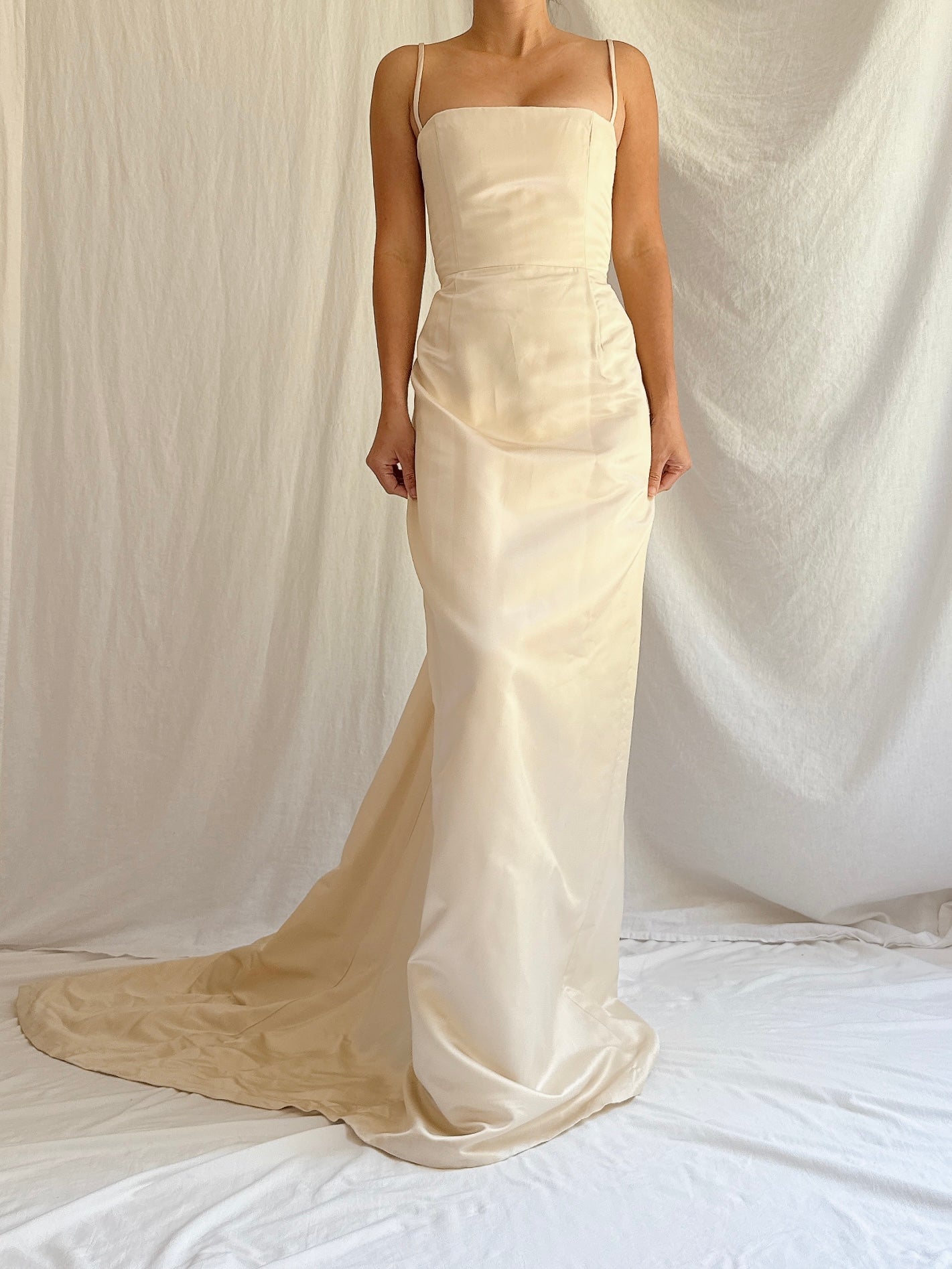 Vintage Peter Soronen Champagne Silk Charmeuse Gown - XS/2
