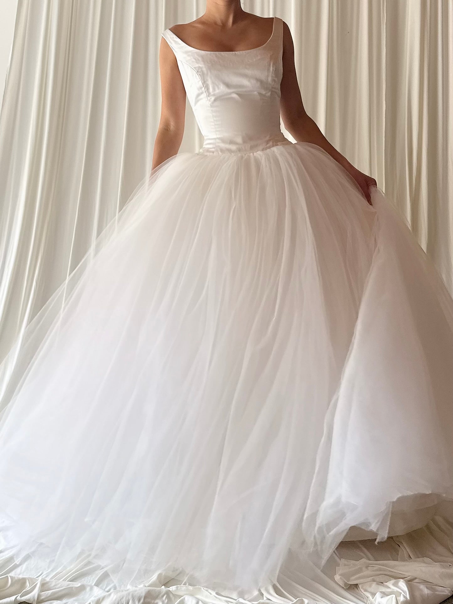 1990s Silk and Tulle Gown - M/6