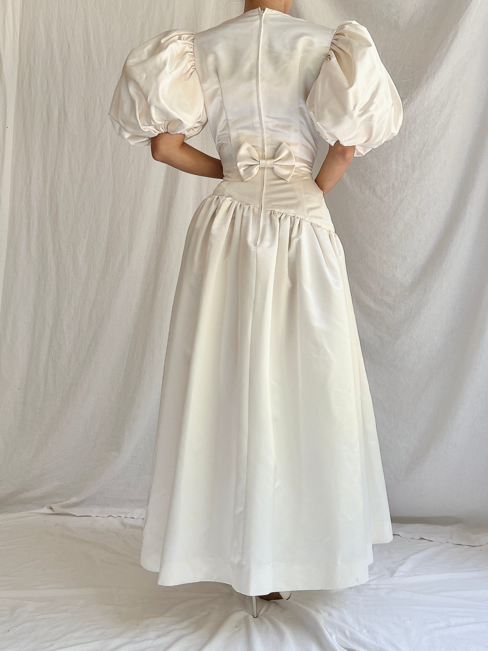 1980s Lillie Rubin Puff Sleeve Dress - XS