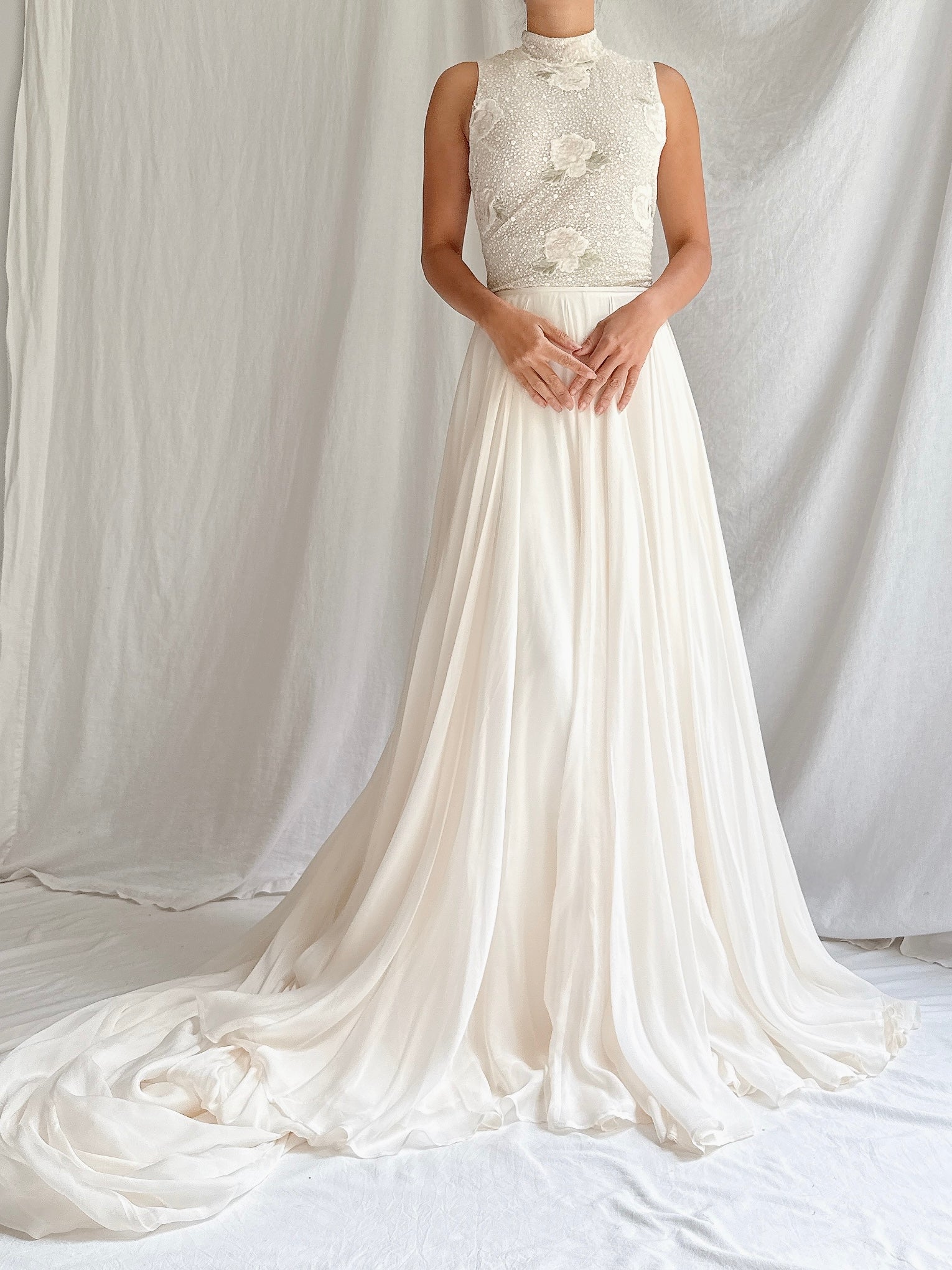 Vintage 2-Piece Silk Set - M