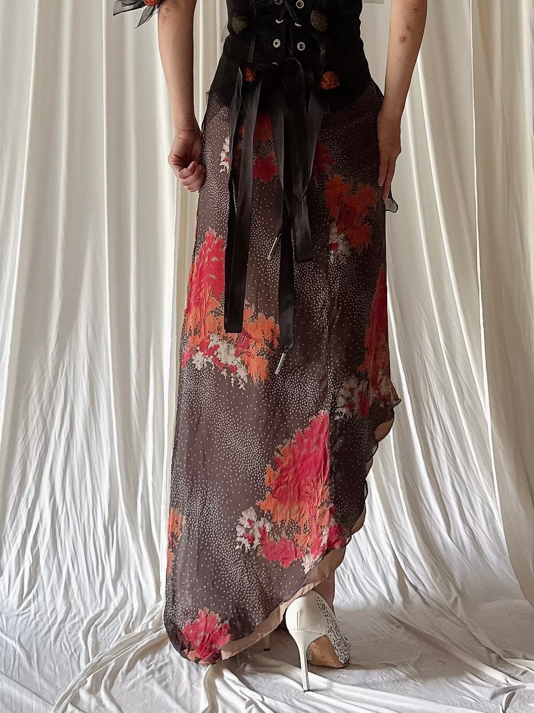 Vintage Fadi Gharib Silk Skirt - FR 48