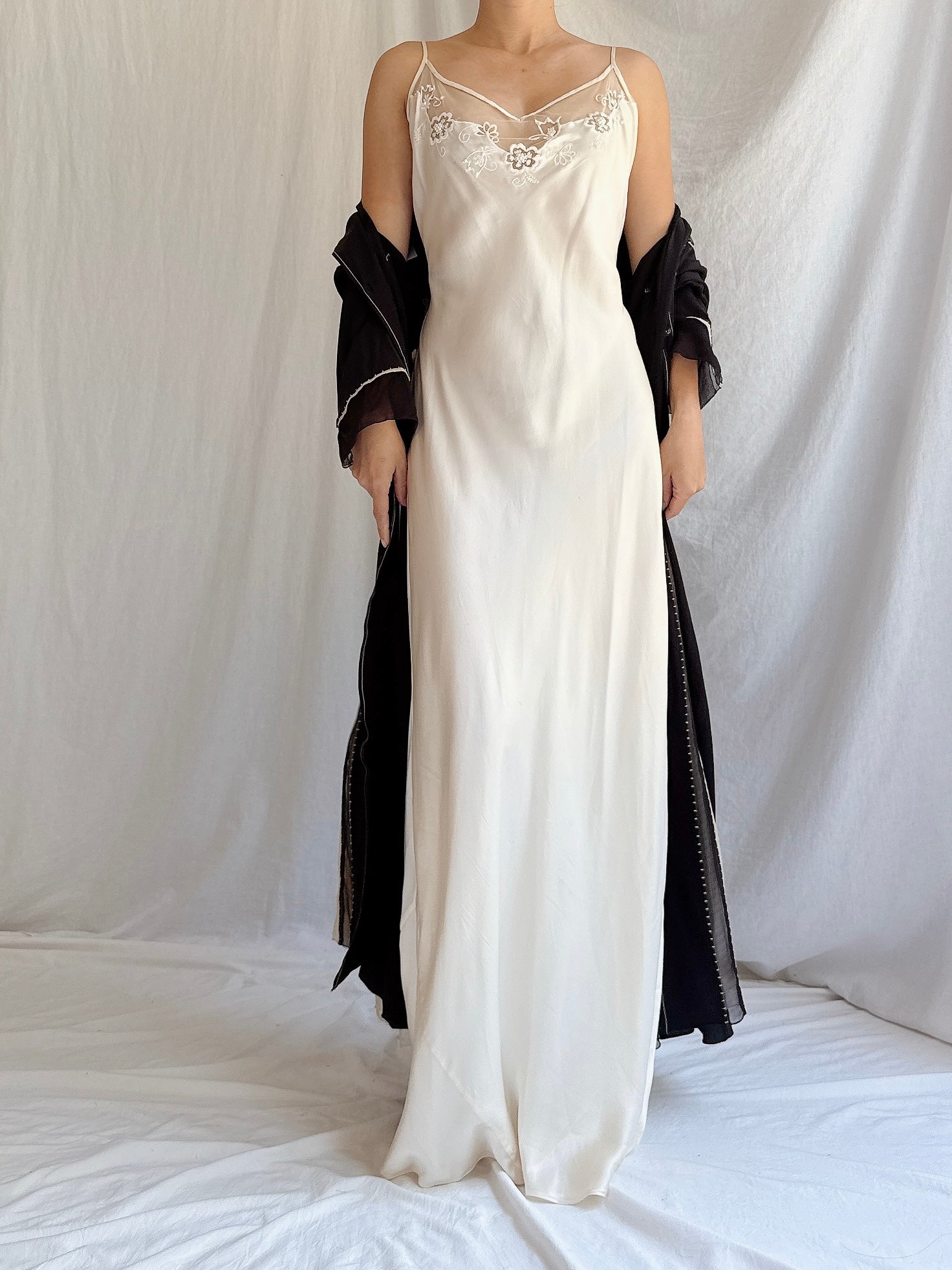 Vintage Silk Long Slip - M