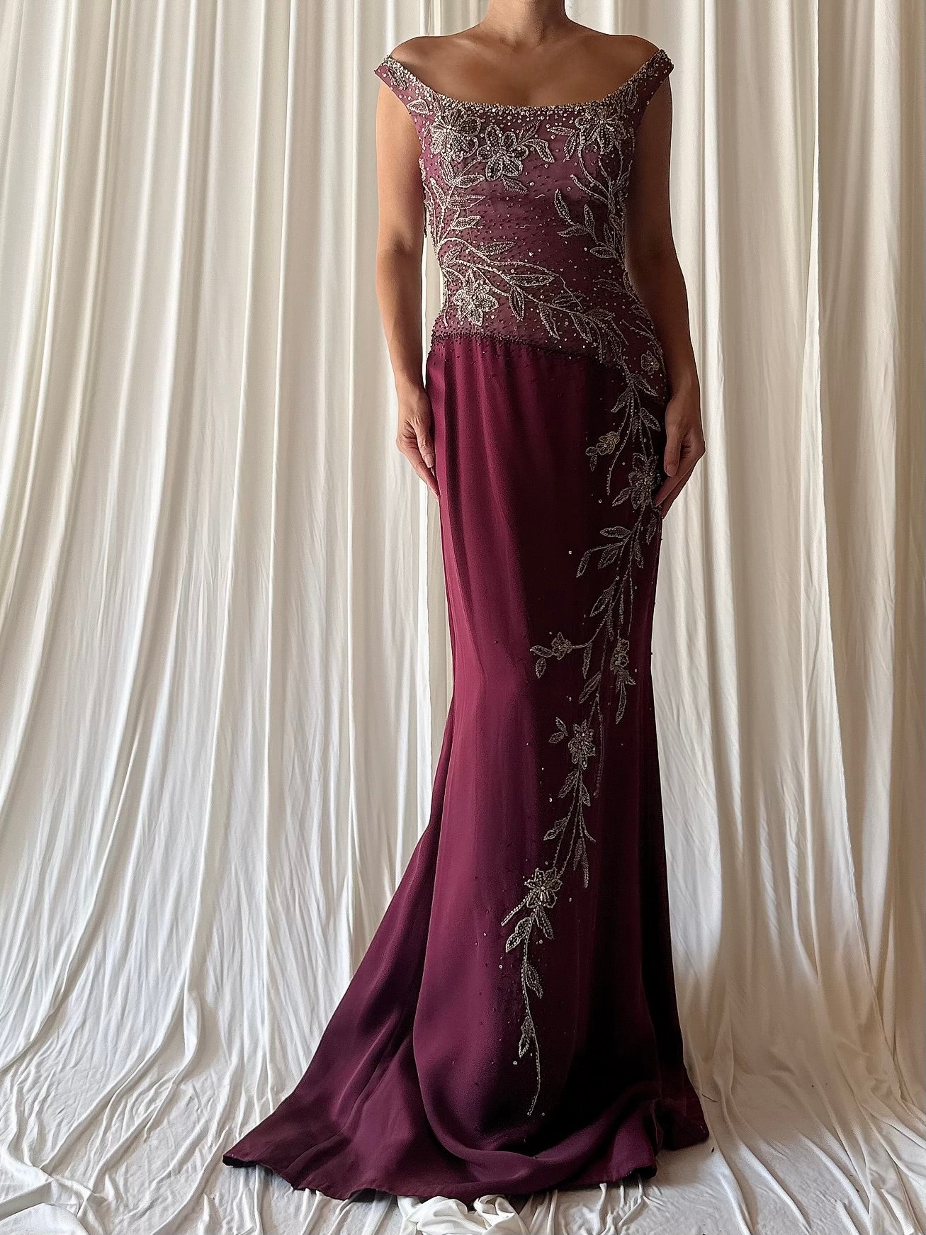 Vintage Steven Yerrick Burgandy Gown - US 6