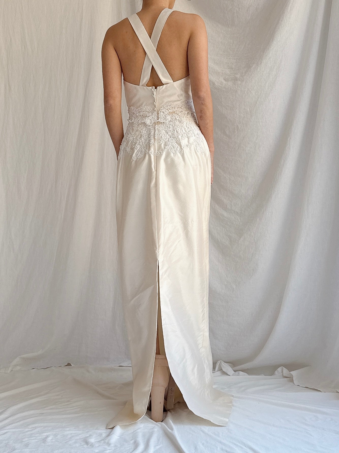 1990s Silk Column 2-Piece Gown - S/6