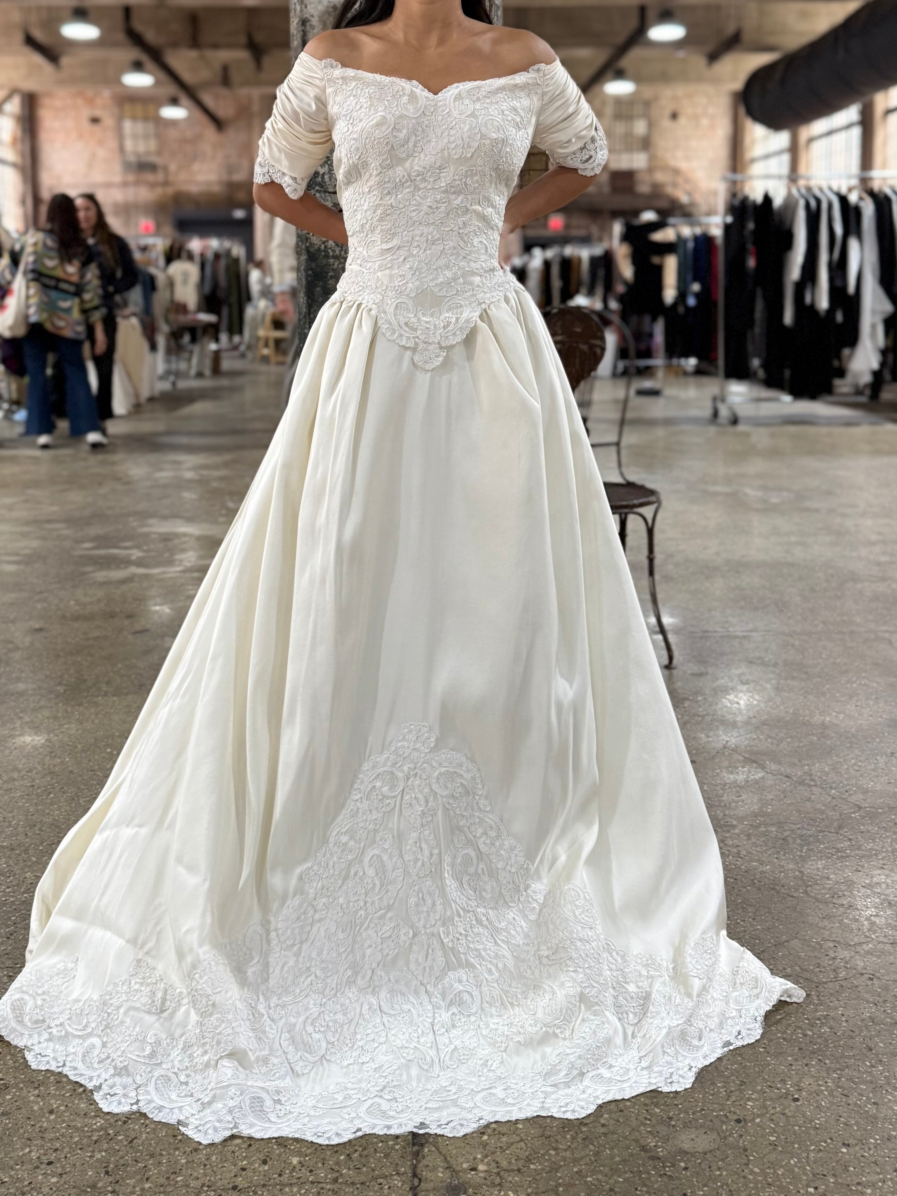 Vintage Silk and Lace Gown - S/6