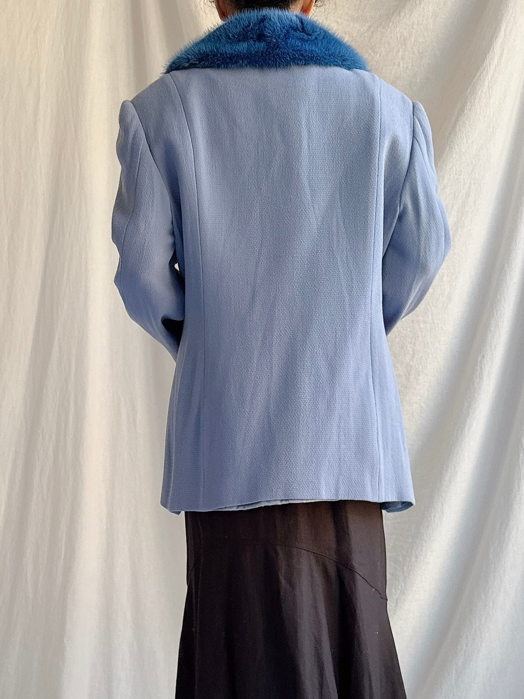 Vintage Paola Baccini Italy Lana Wool and Mink Collar Jacket - L IT 50/US 16