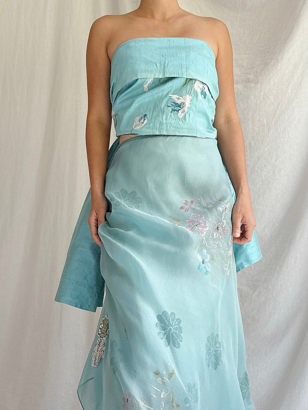 Vintage Paule Vasseur Paris Embroidered Silk Shawl - OSFM