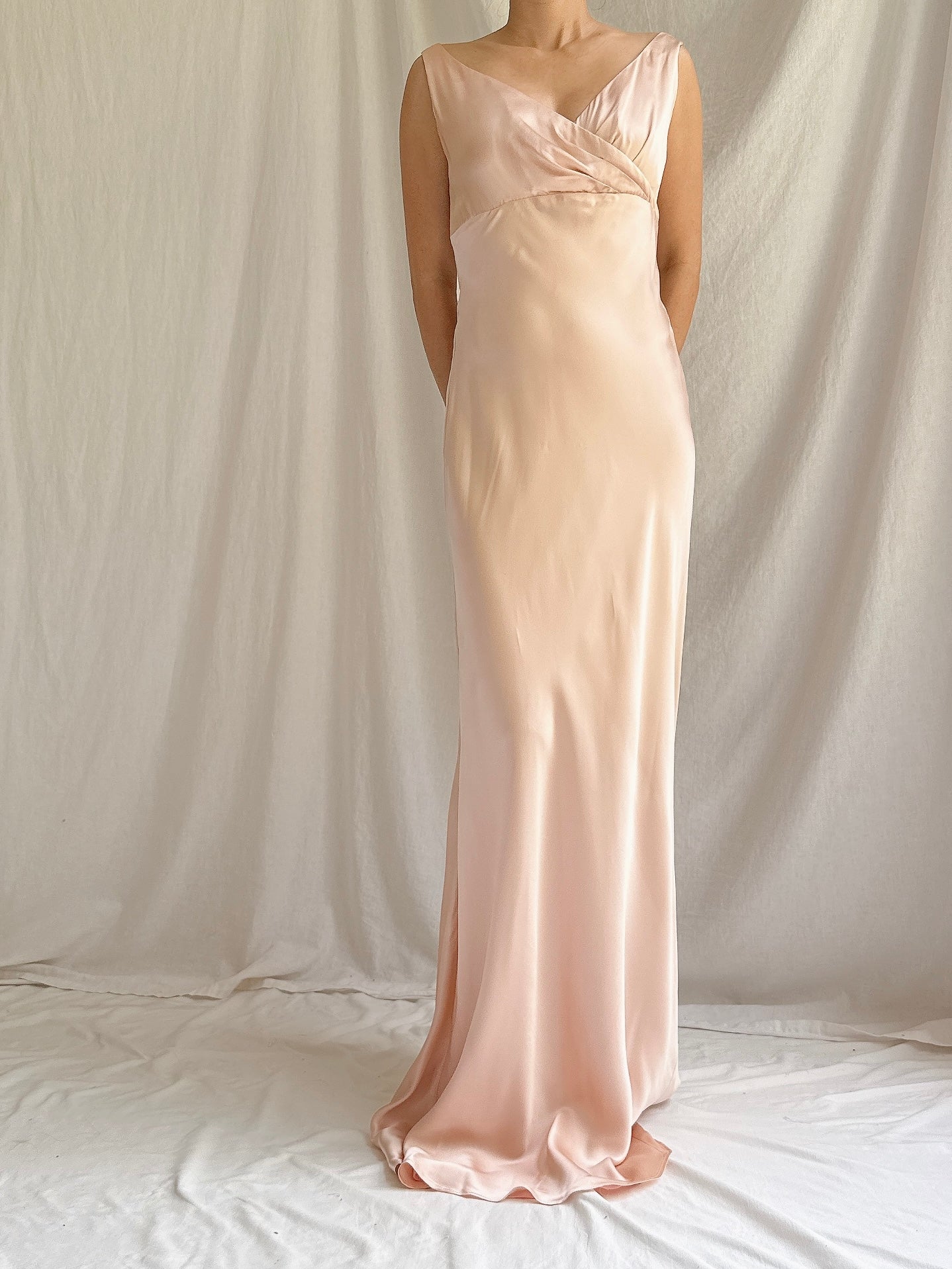 Vintage Pink Silk Slip Dress - S