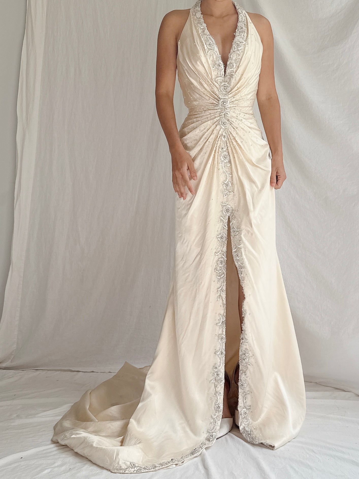 Vintage Stephen Yearrick Silk Halter Gown - M/8
