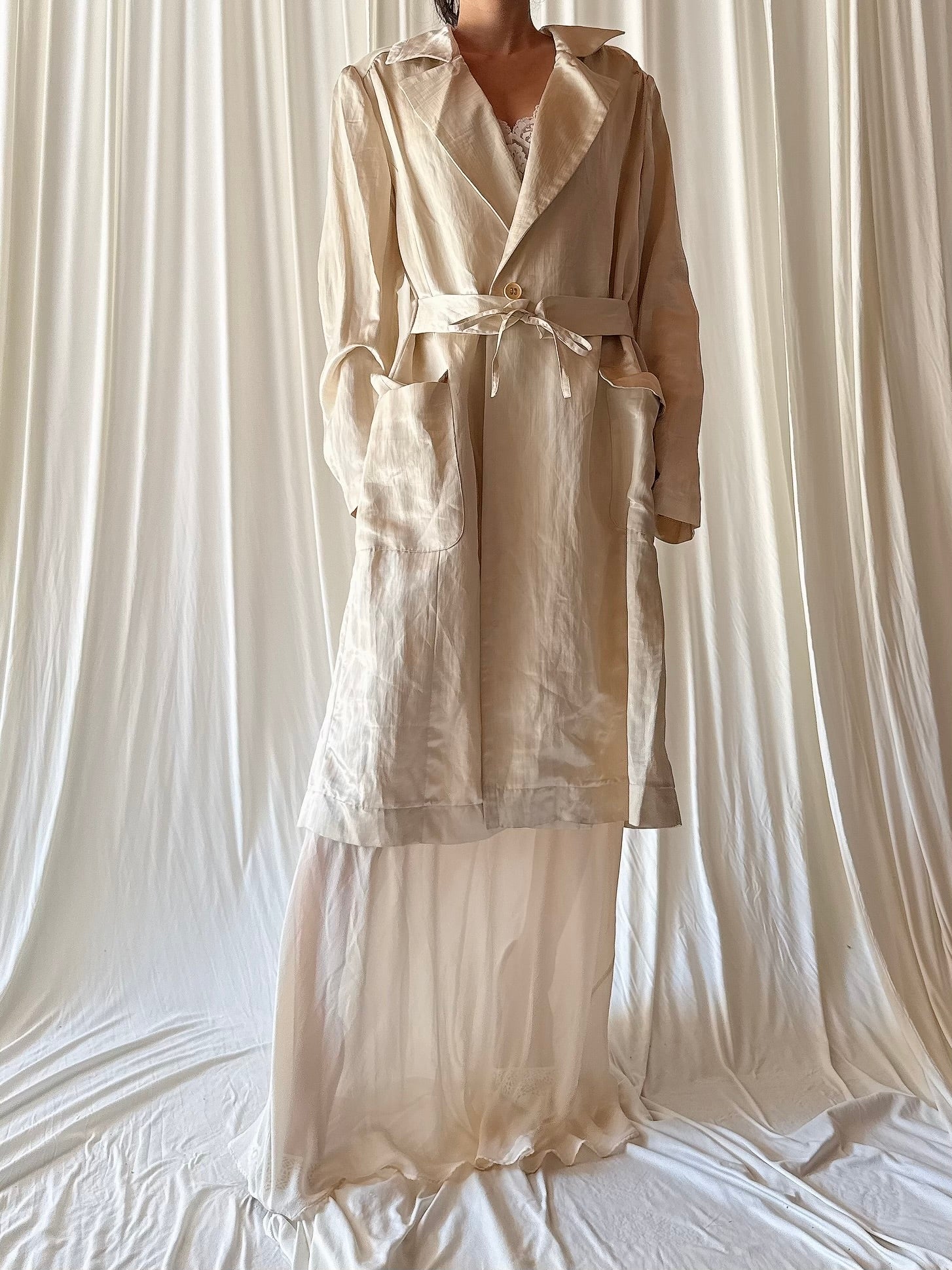 Vintage Betty Jackson Satin Duster - M/L