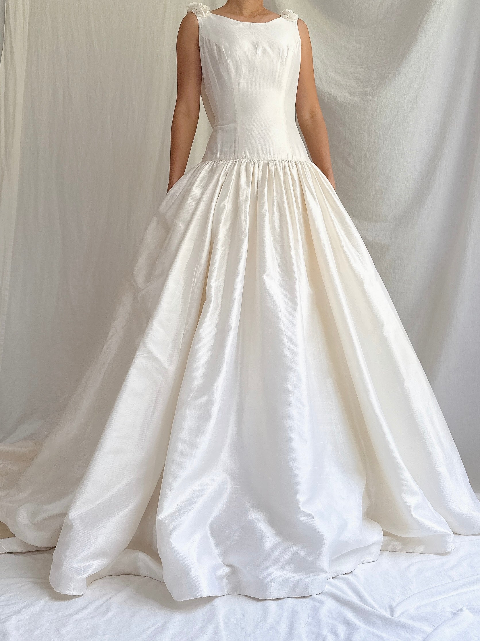 Vintage Silk Boatneck Gown - S/M