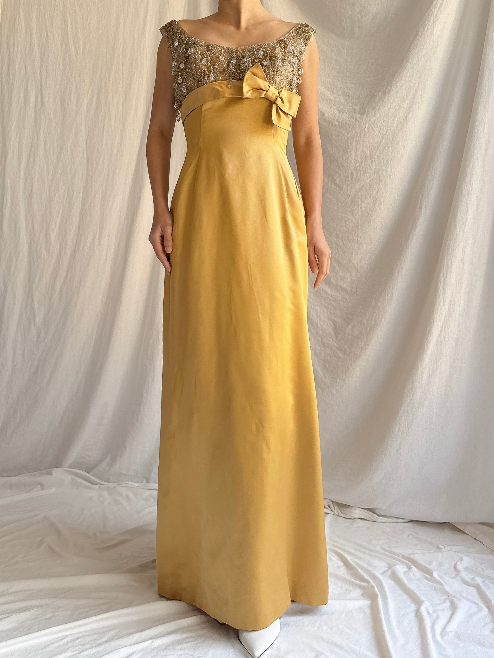 1960s Mustard Silk Gown - XS