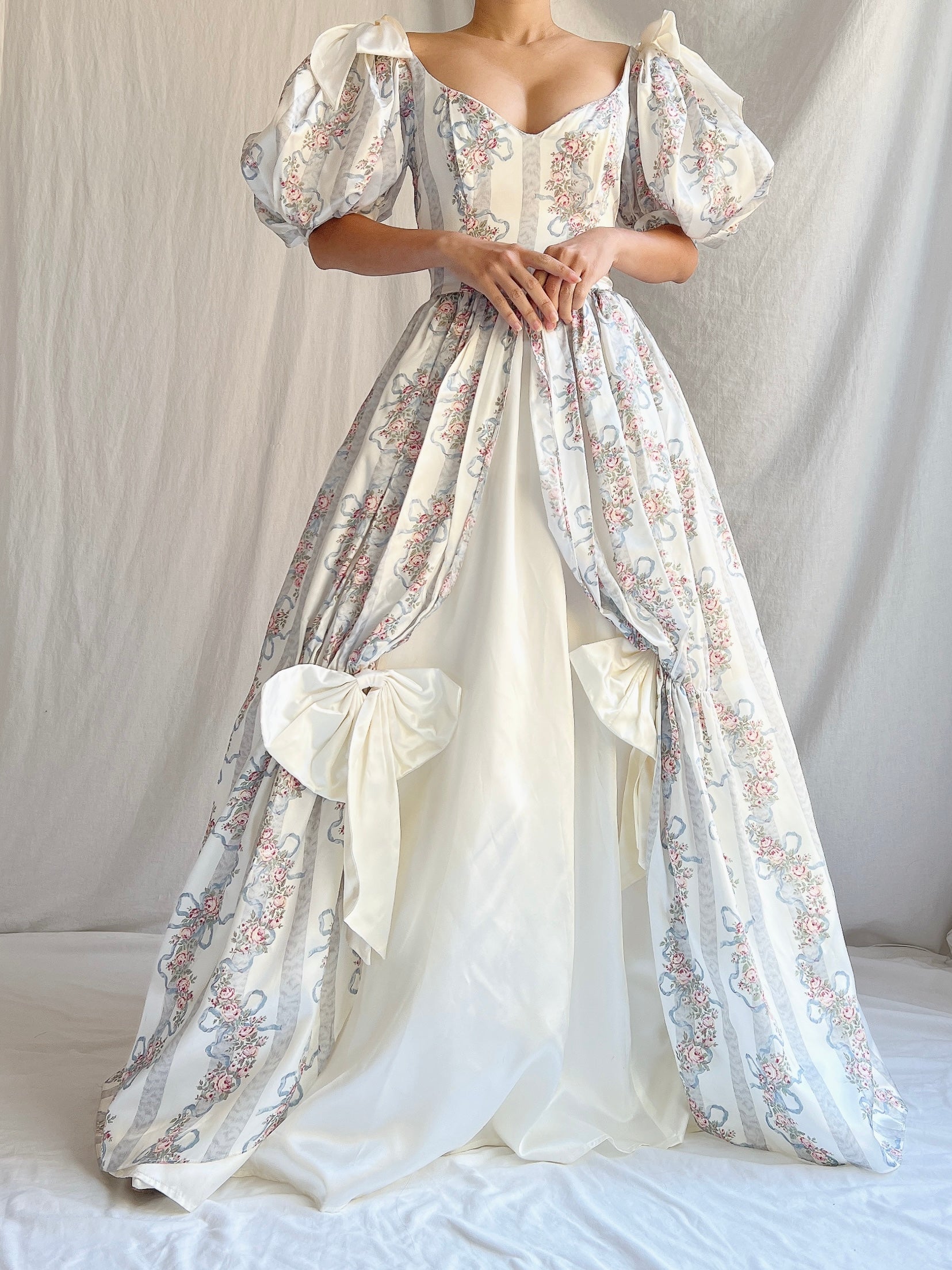 Gunne Sax Floral Puff Sleeve Gown - XS/5