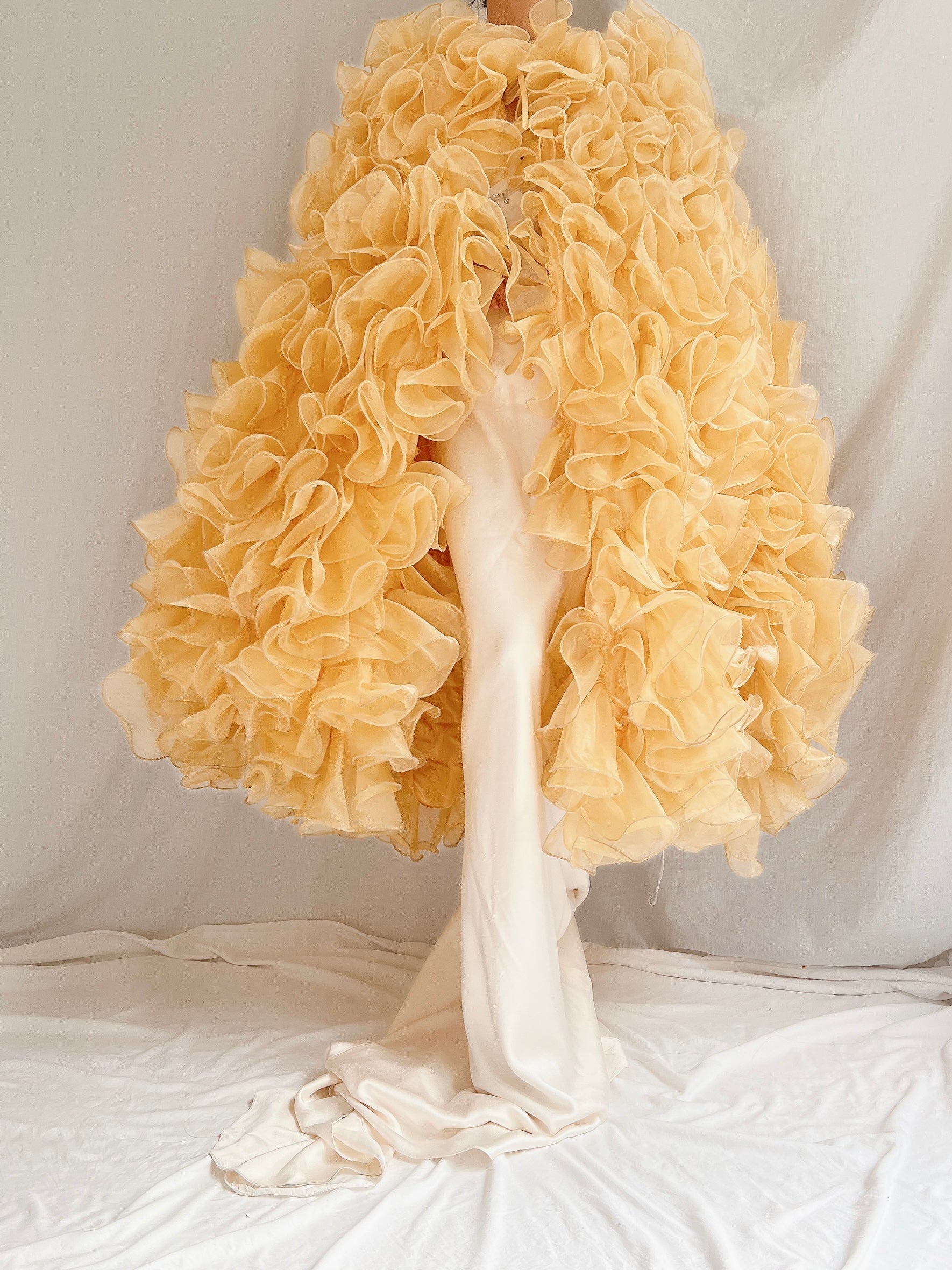 Yellow Ruffle Cape - OSFM