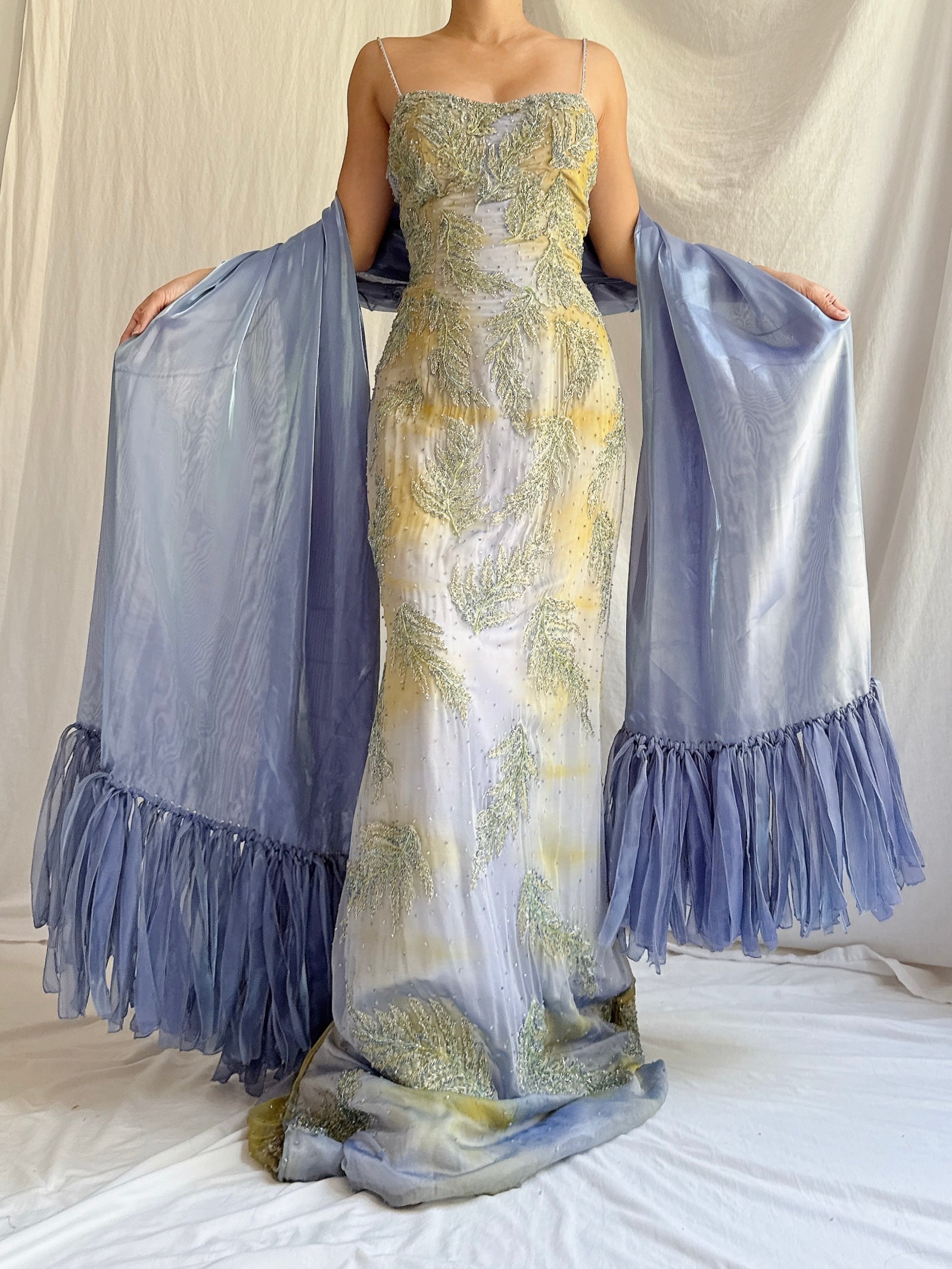 Vintage Stephen Yearrick Gown and Scarf - M