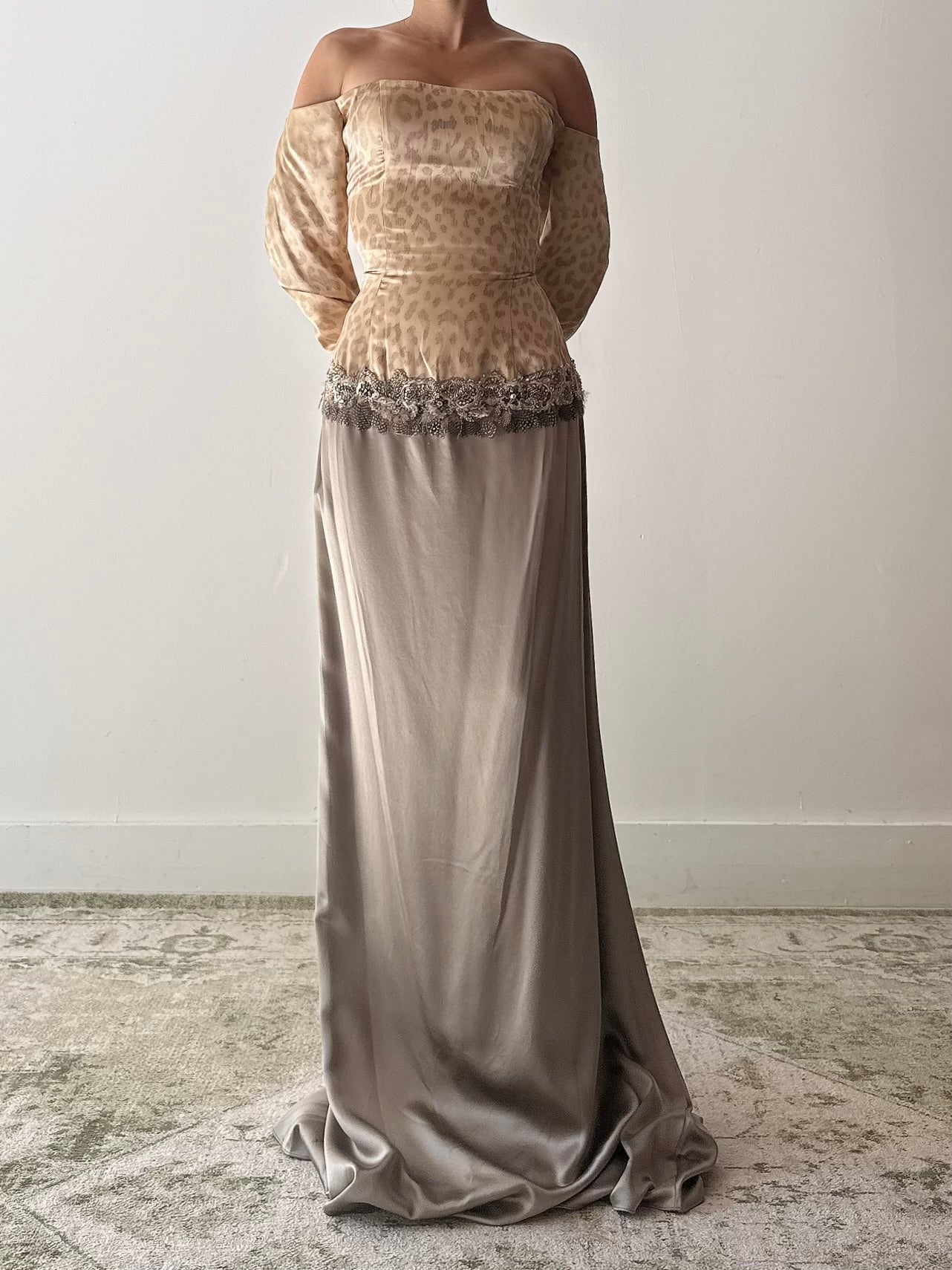 Vintage Steven Yerrick Silk Off the Shoulder Gown - Size 10