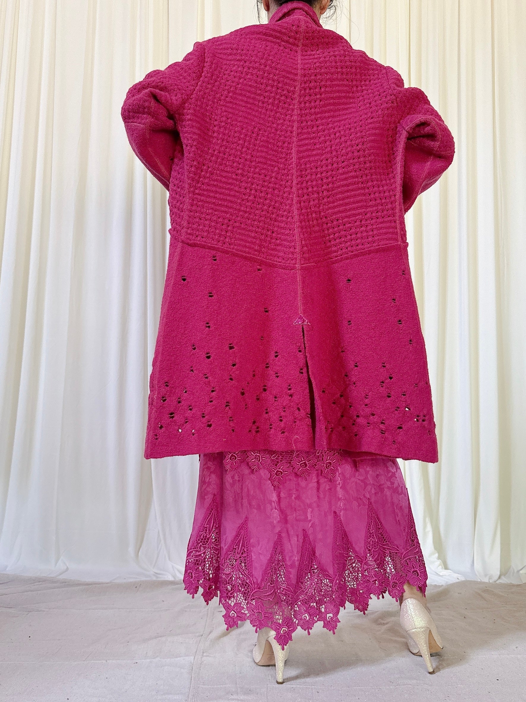 Vintage Fuchsia Wool Coat - M