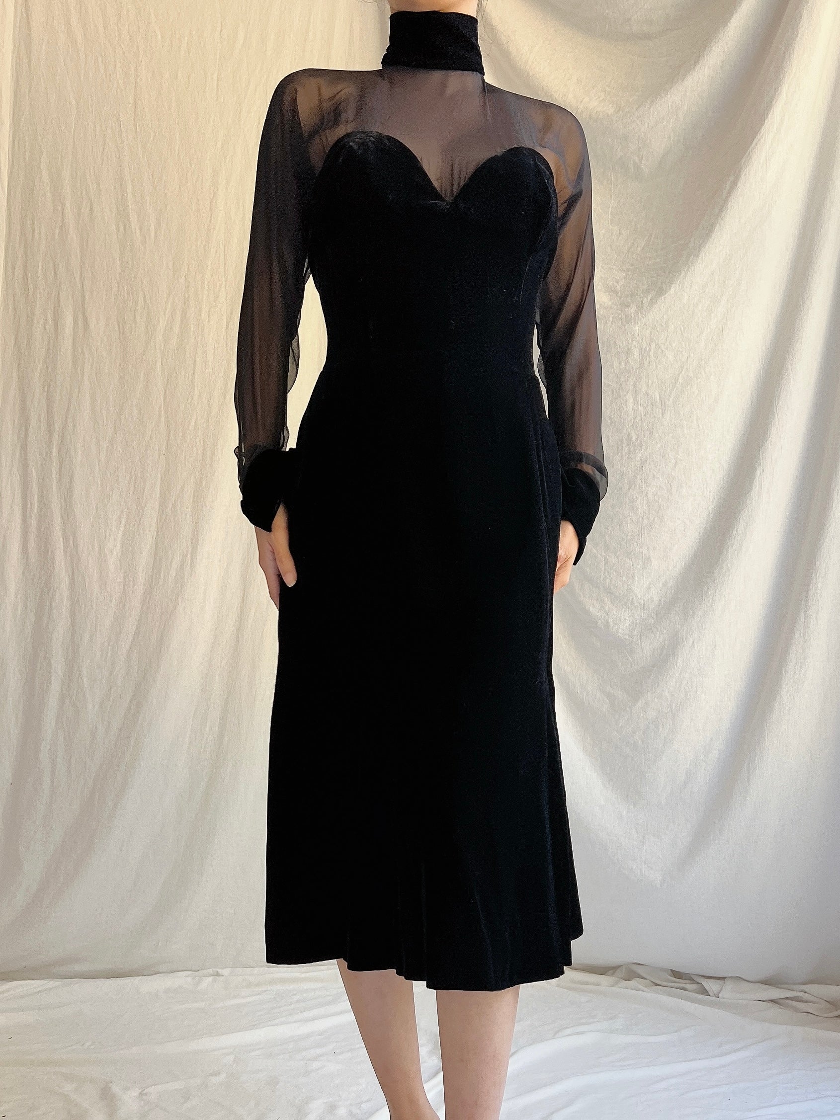 Vintage Oscar de la Renta Silk Velvet Dress - L