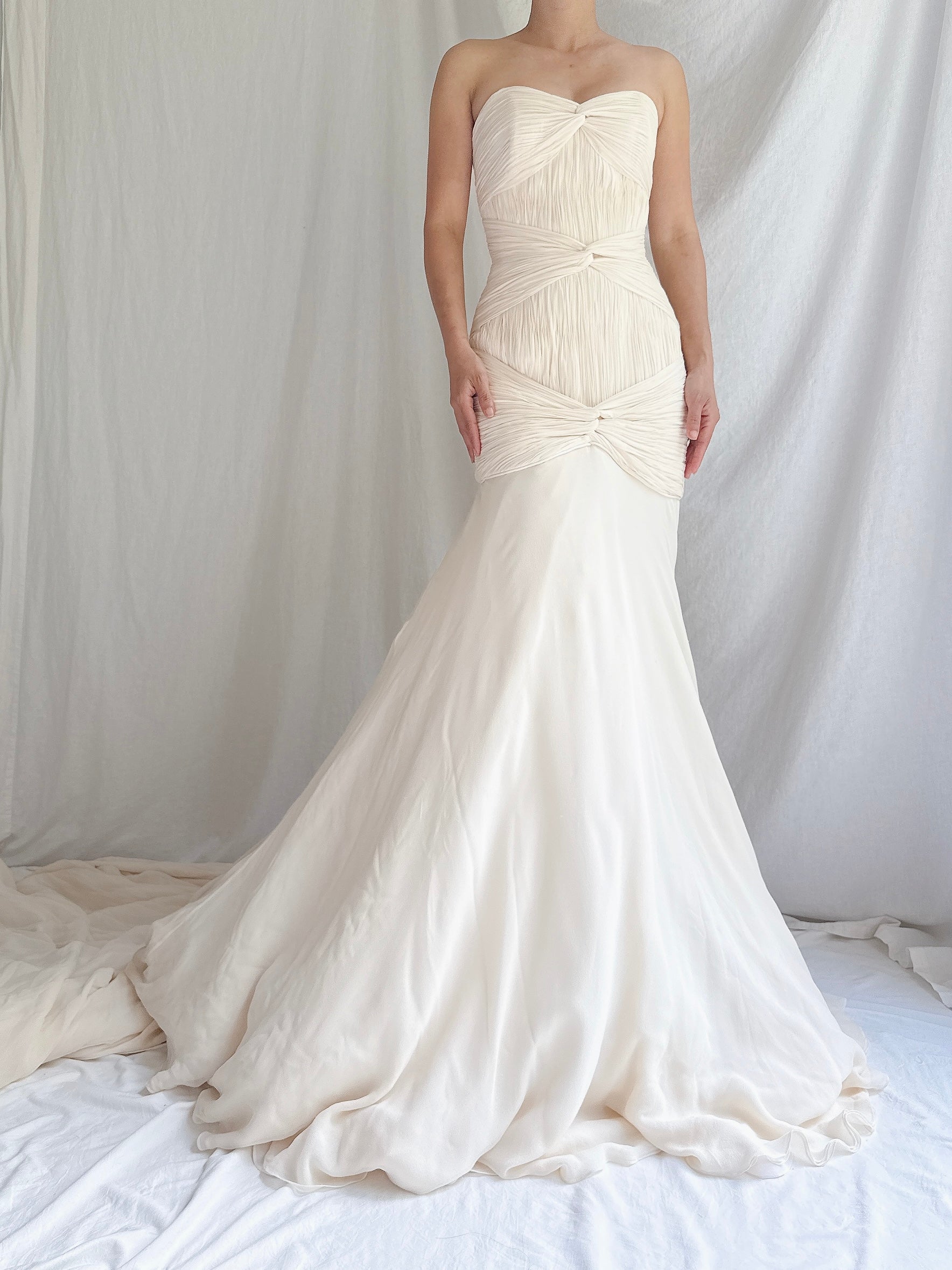 Vintage Rafael Cennamo Silk Draped Gown - S/4