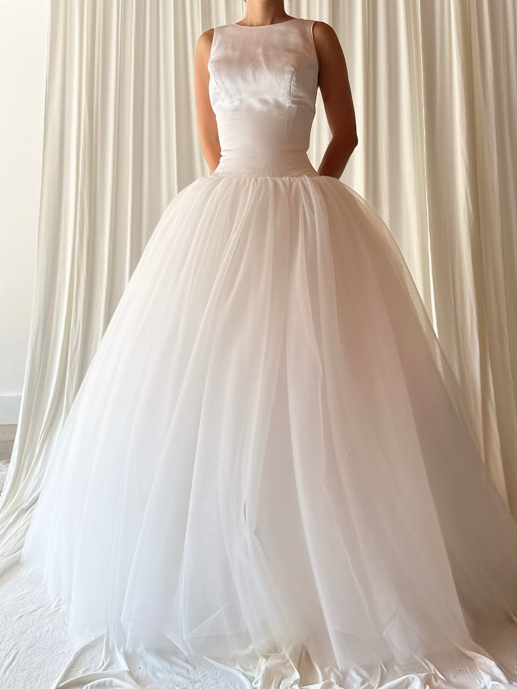 1990s Silk and Tulle Gown - S/M