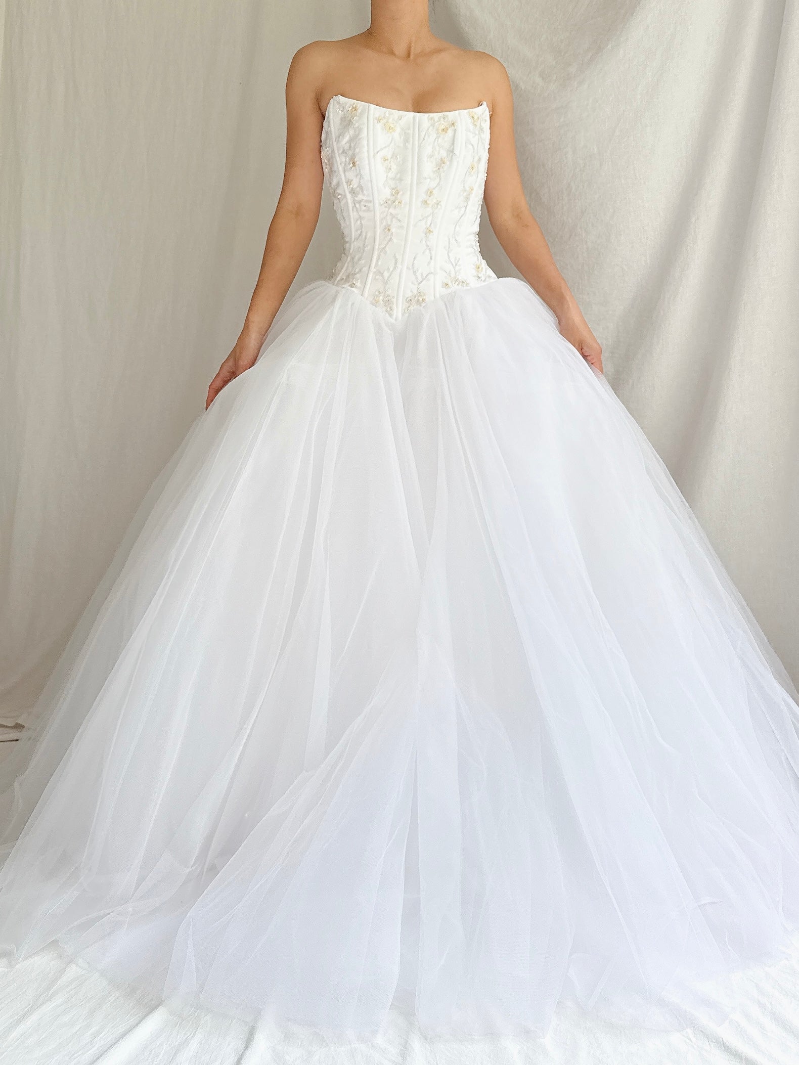 1990s Tulle Bustier Dress - S/6