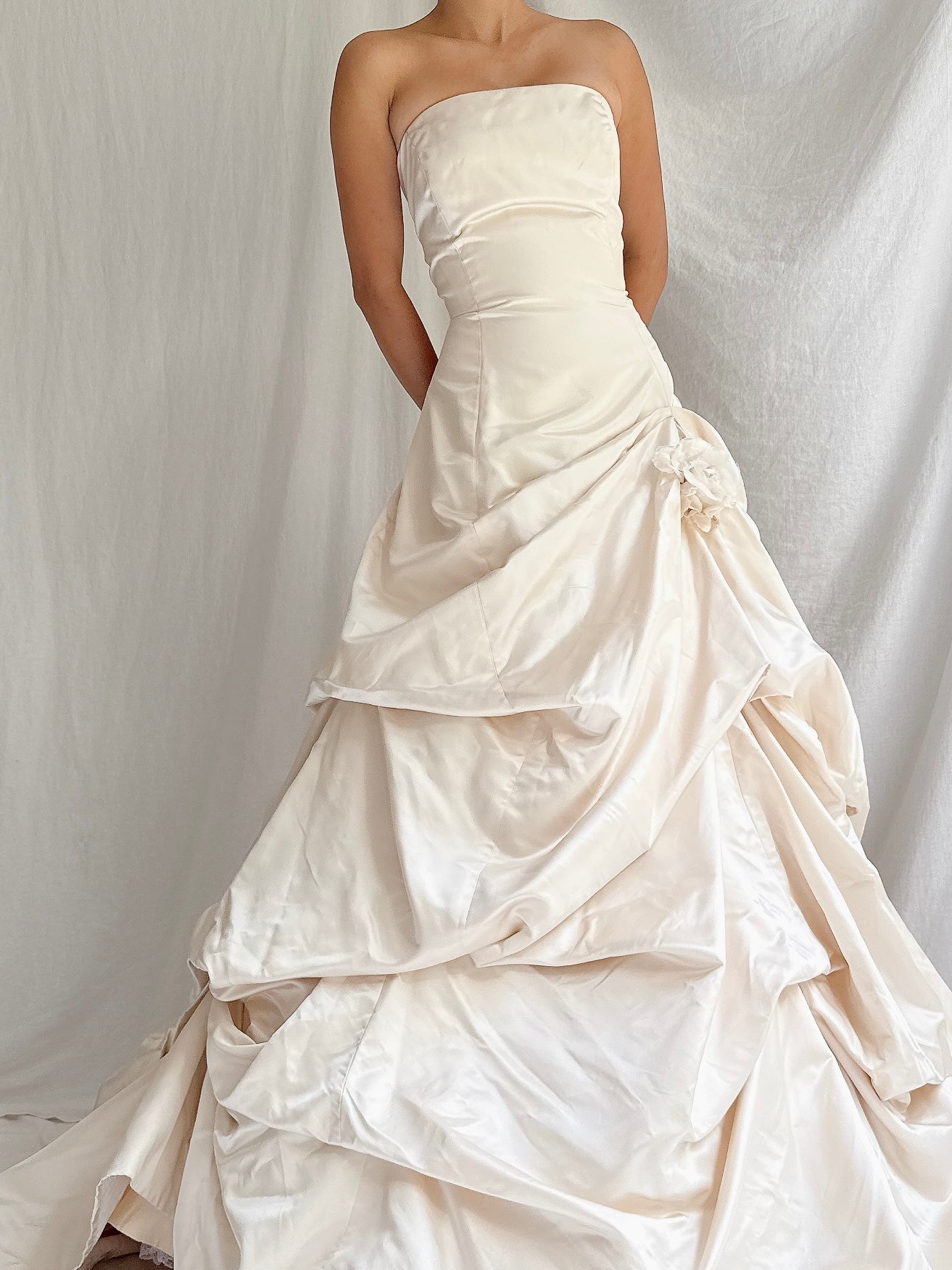 Vintage Alvina Valenta Couture Silk Draped Gown - L/10