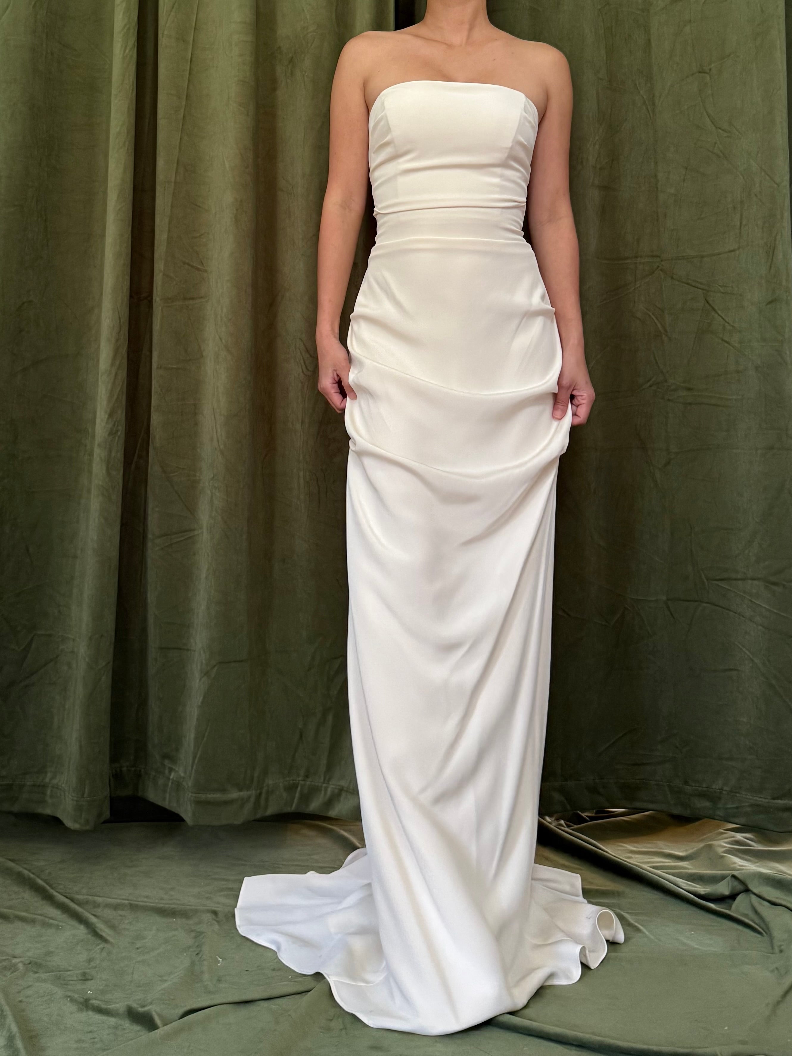 Vintage Ruche Silk Spandex Gown - XS/2