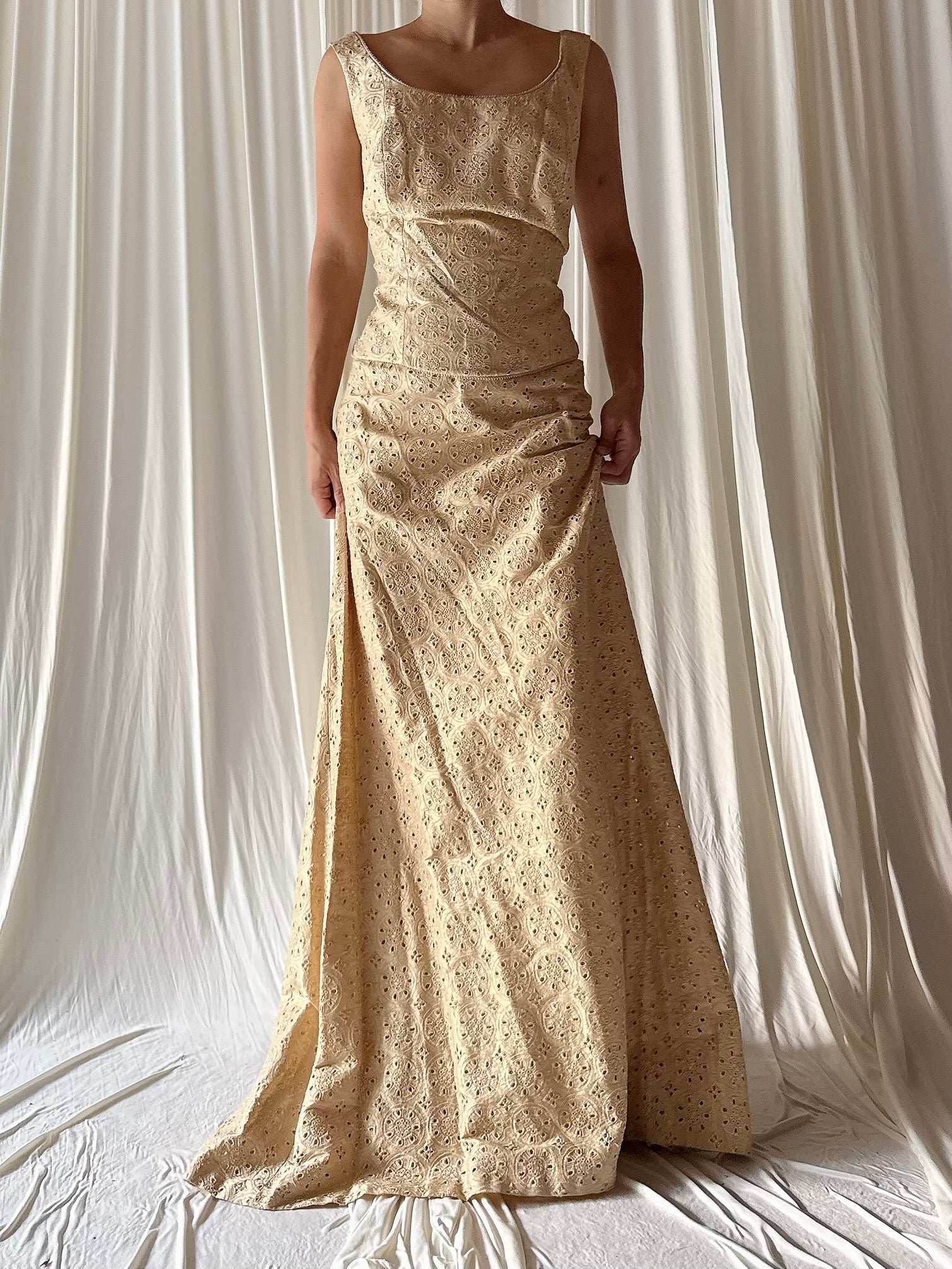 Vintage Paul Vasseur Silk Embroidered 2 Piece Set