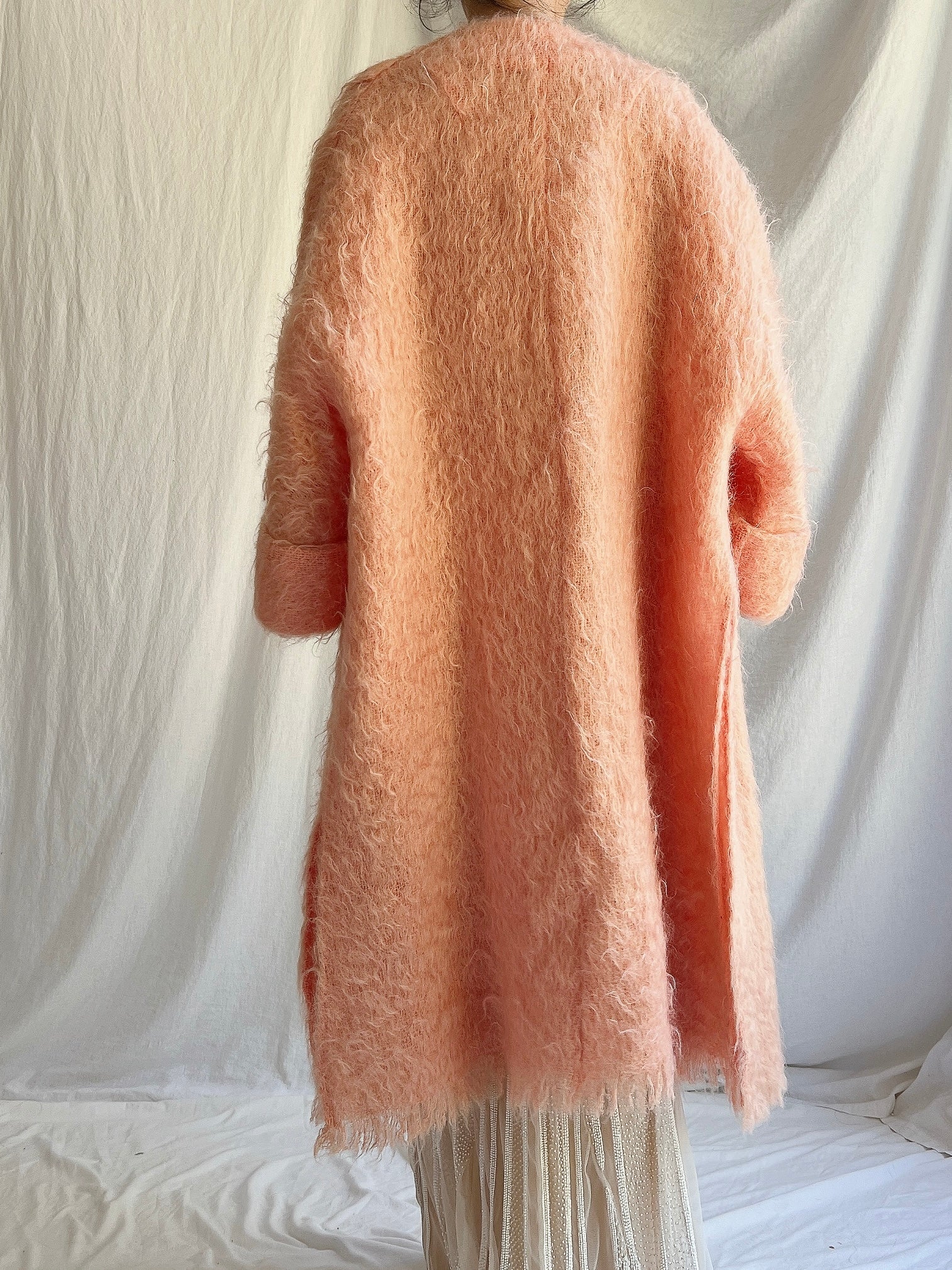 1950s Sherbet Mohair Coat - M