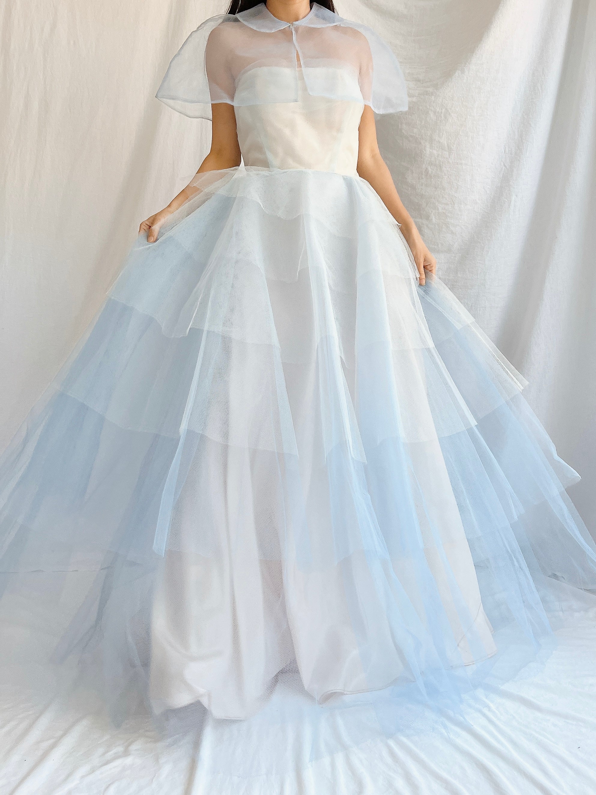 1950s Blue Layered Tulle Dress - XS | G O S S A M E R 1950s Blue Layered Tulle Dress - XS | G O S S A M E R